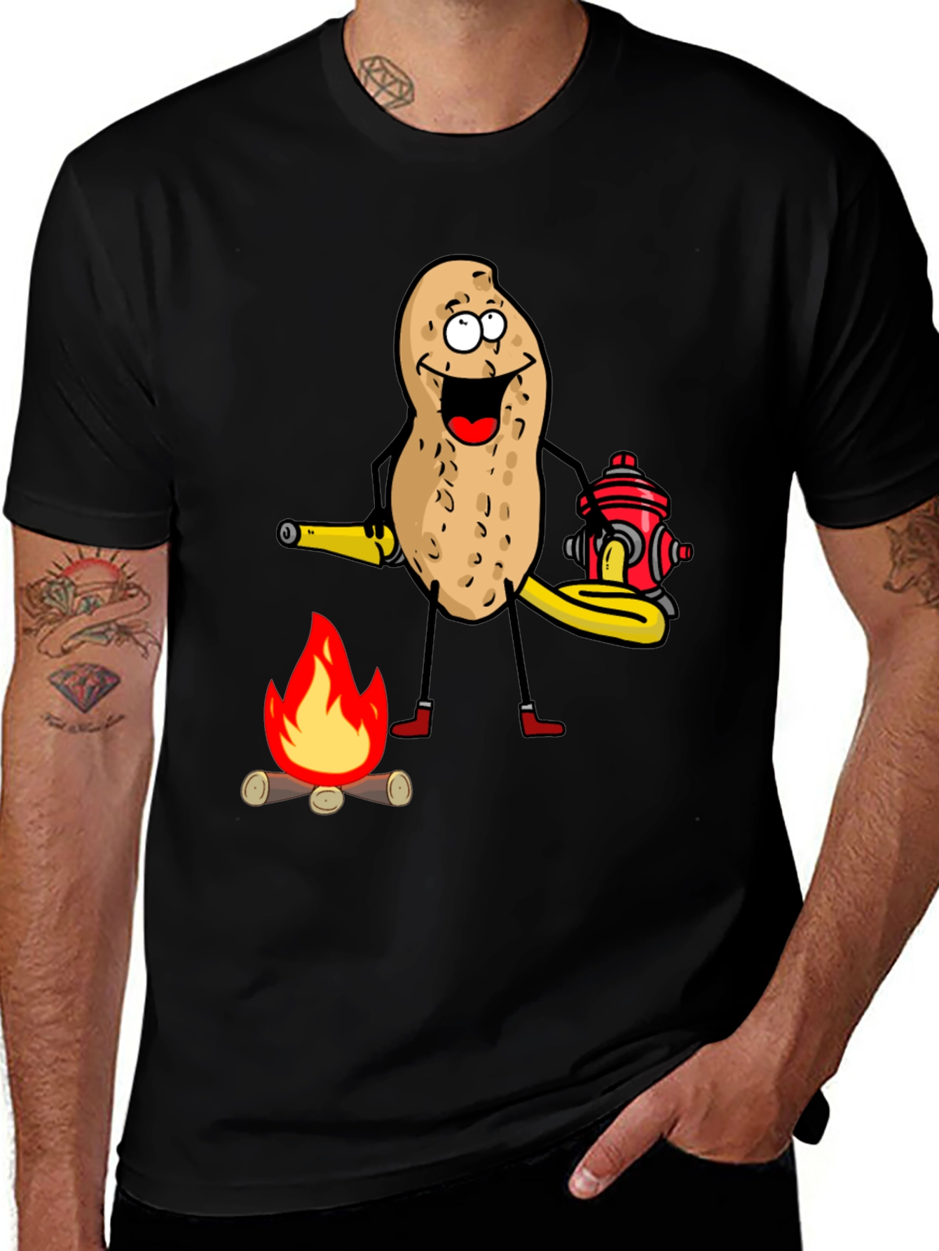 Firefighter Peanut Graphic T-Shirt
