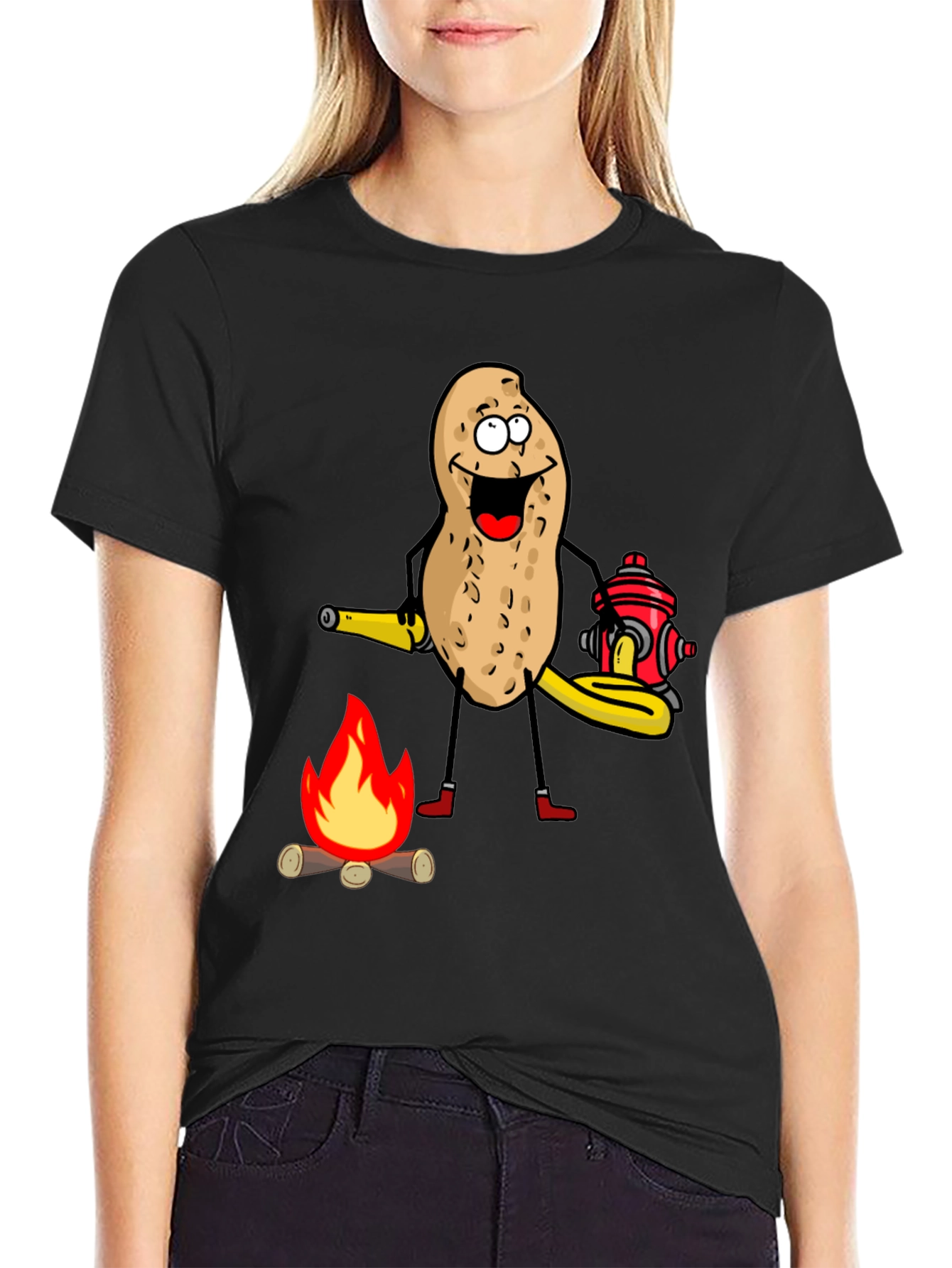 Firefighter Peanut Graphic T-Shirt