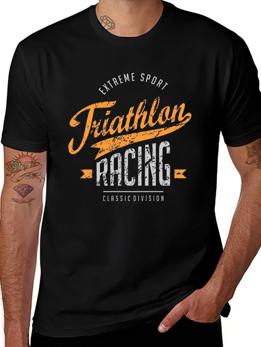 Triathlon Racing Black T-Shirt - Extreme Sport Classic Division Tee