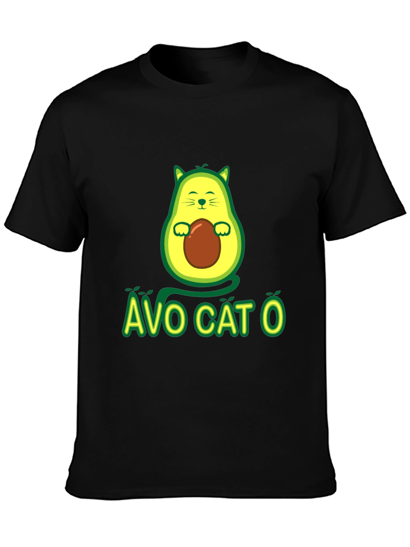 Avo Cat O T-Shirt - Avocado Cat Graphic Tee
