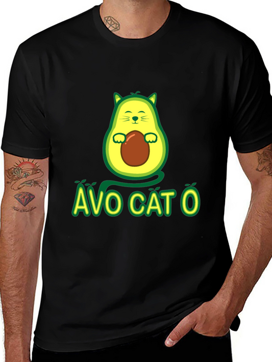 Avo Cat O T-Shirt - Avocado Cat Graphic Tee