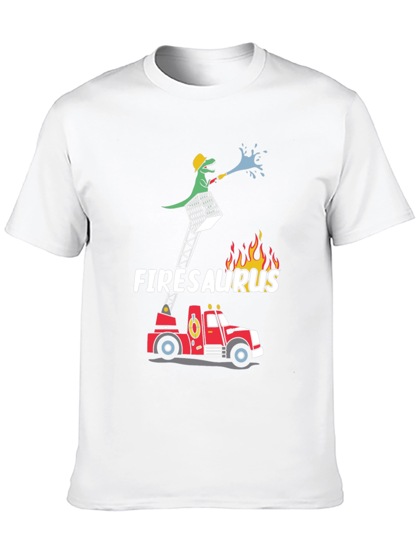 Firesaurus T-Shirt | Dinosaur Firefighter Tee