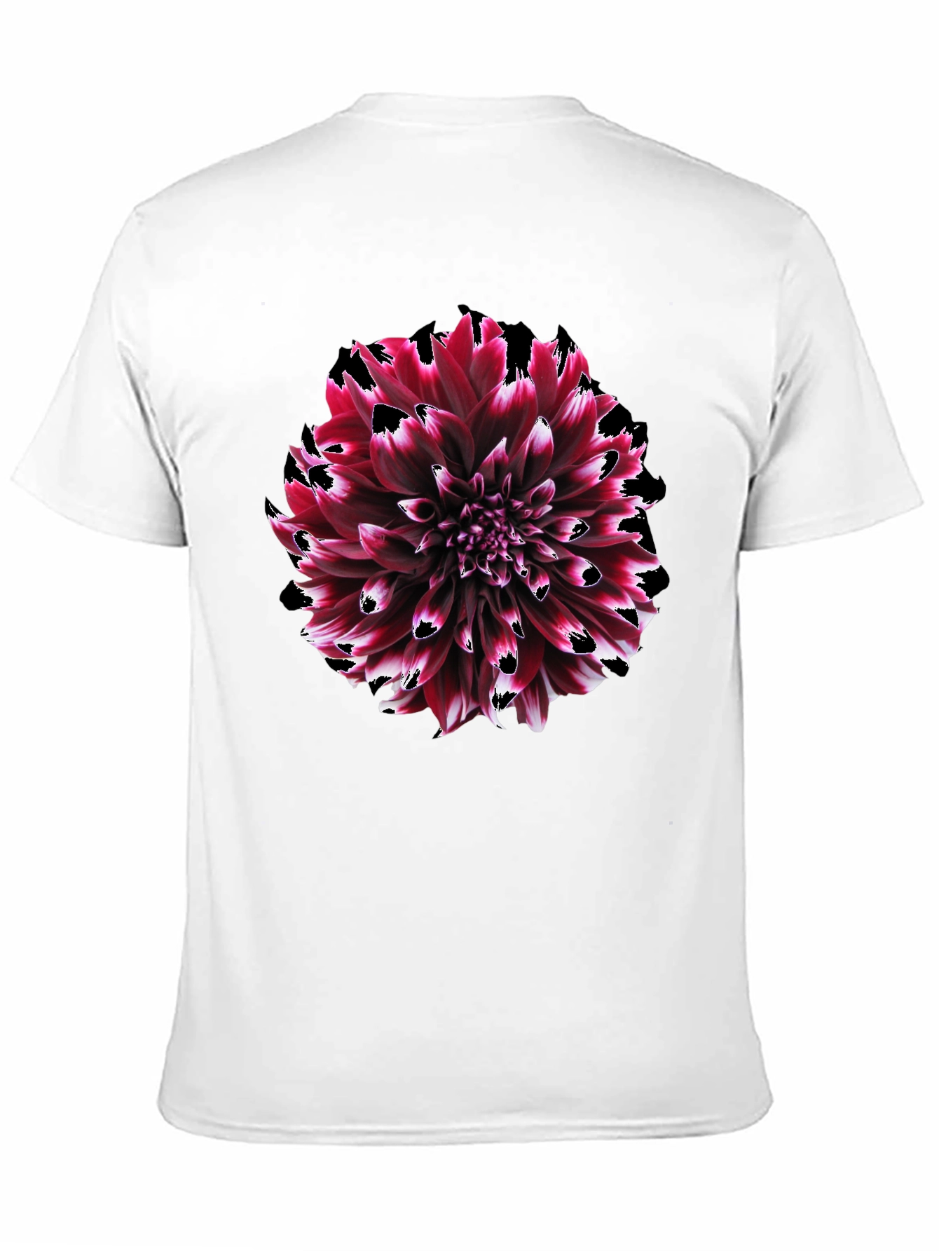 Burgundy Dahlia Graphic Tee - Stylish Floral Print