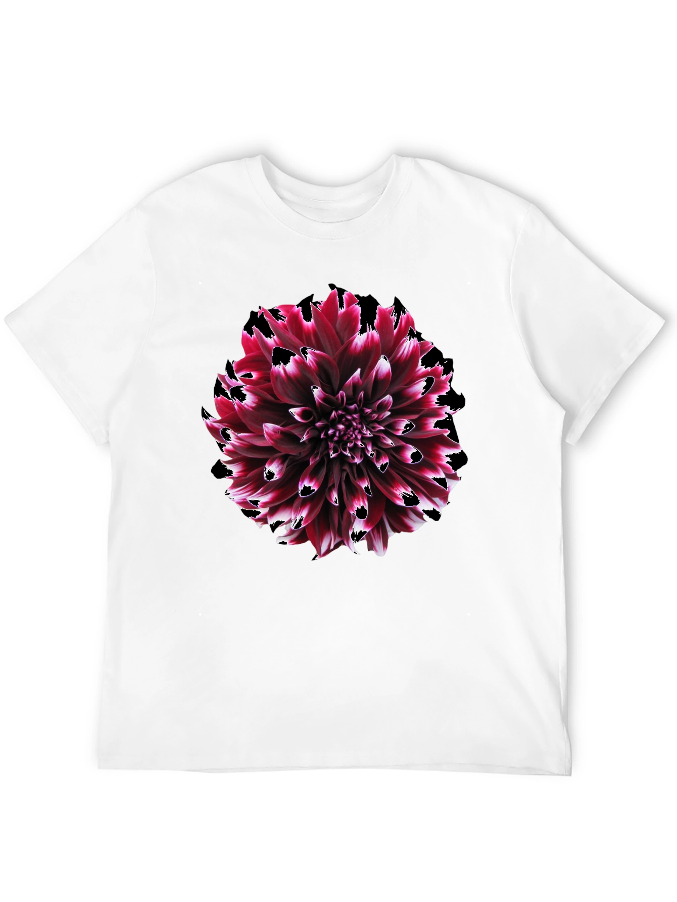 Burgundy Dahlia Graphic Tee - Stylish Floral Print