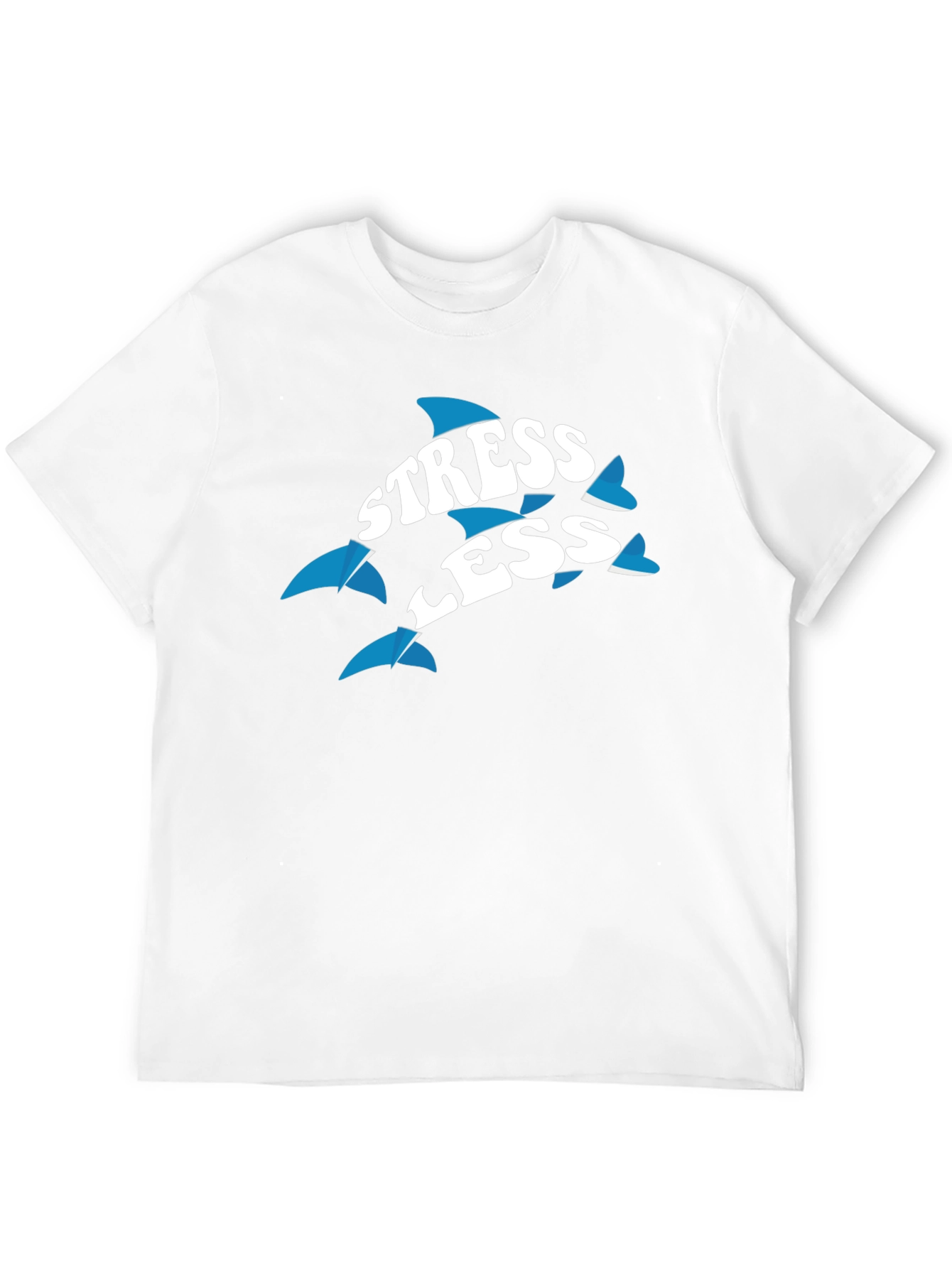 Stress Less Dolphin Graphic Tee - Black