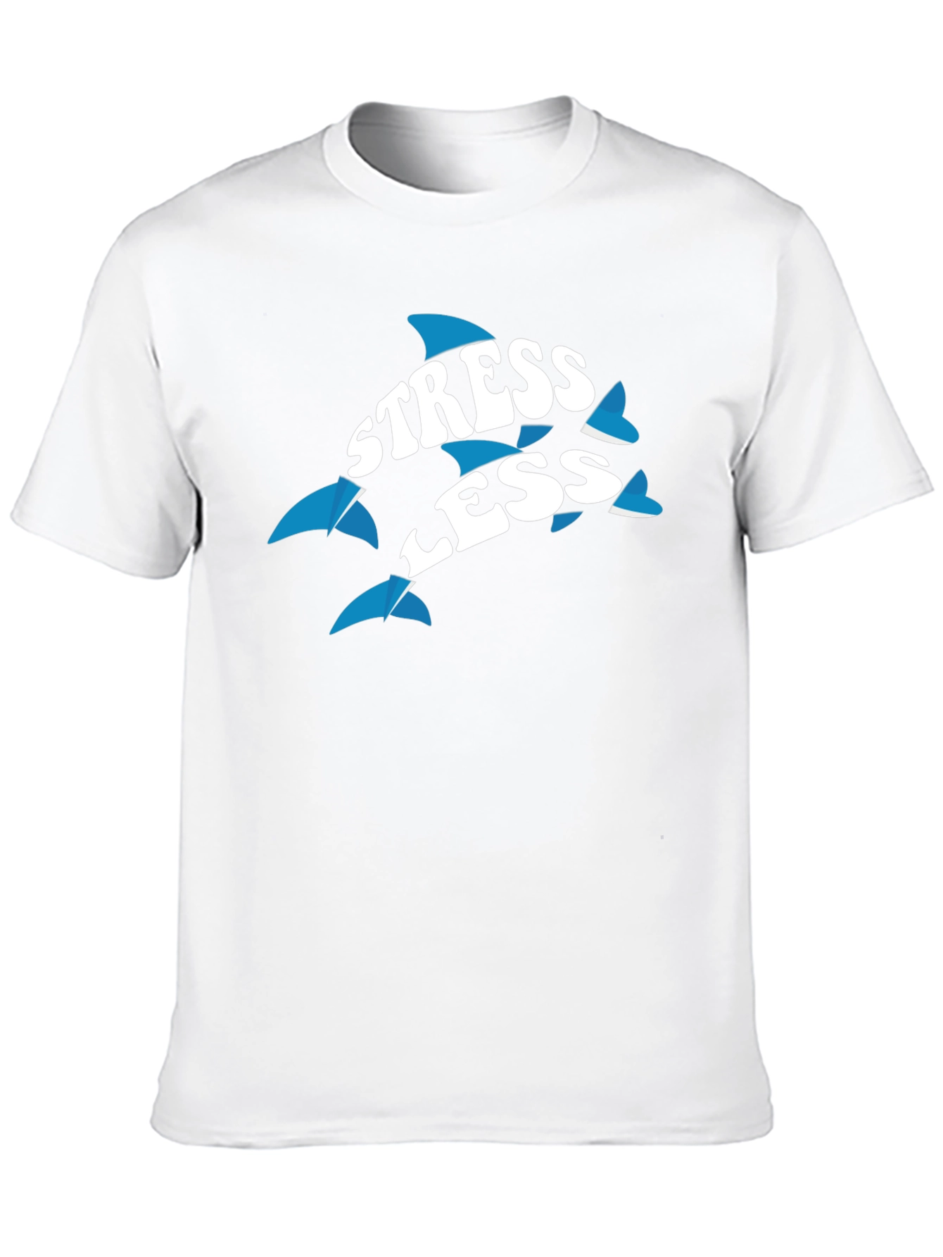 Stress Less Dolphin Graphic Tee - Black