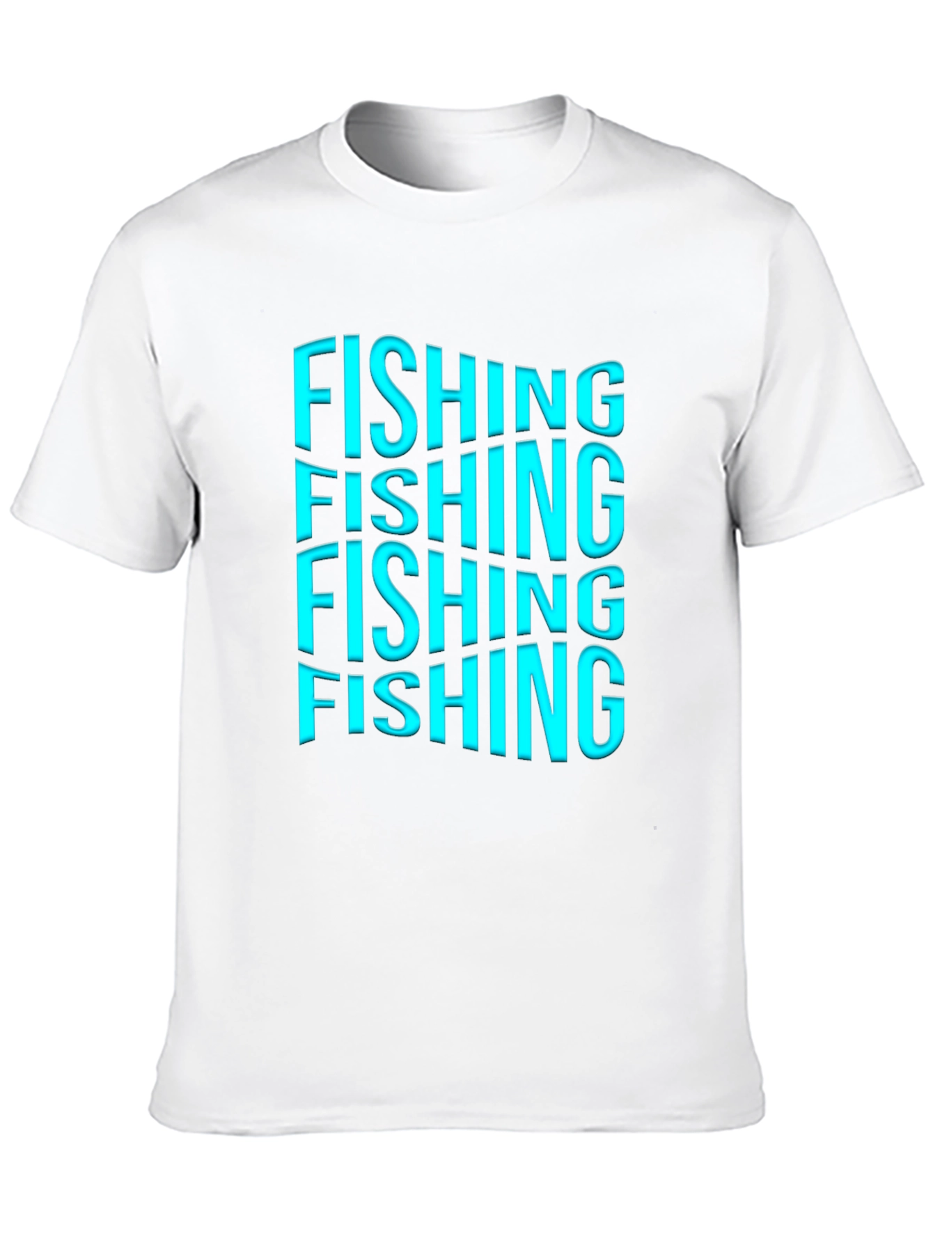 Fishing Text Graphic Print Black T-Shirt