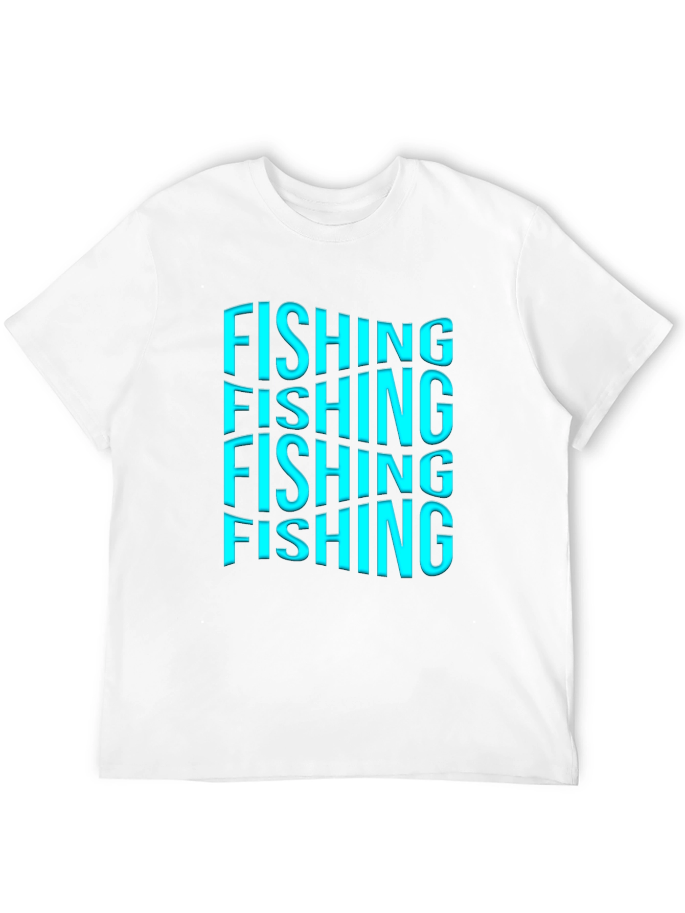 Fishing Text Graphic Print Black T-Shirt