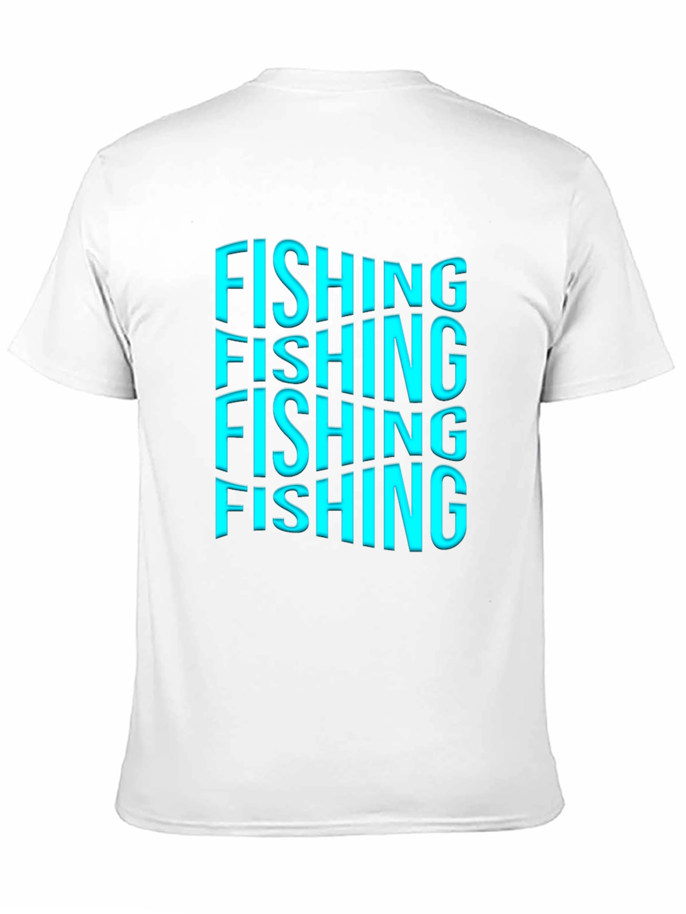 Fishing Text Graphic Print Black T-Shirt