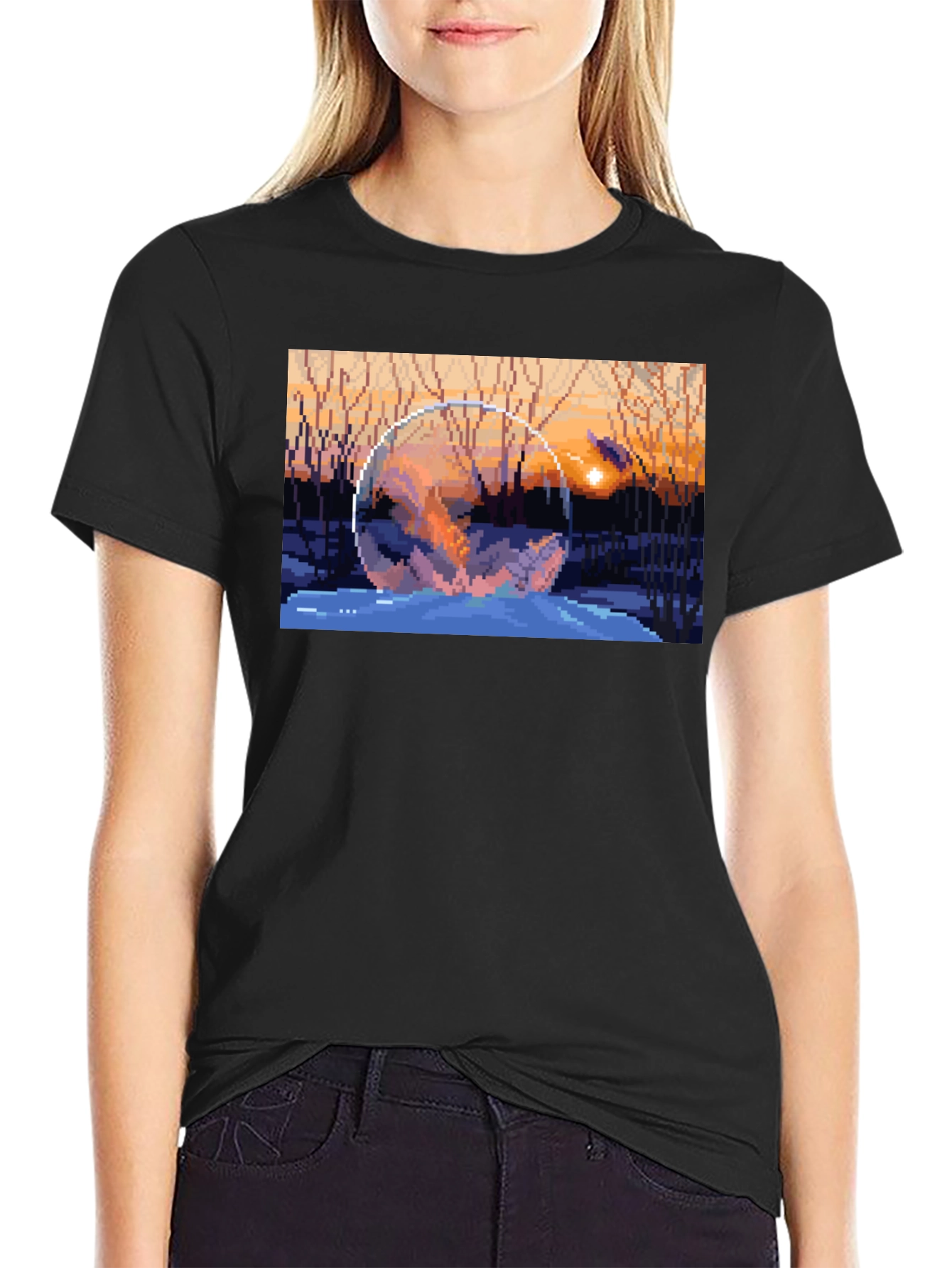 Pixel Art Snow Globe T-Shirt