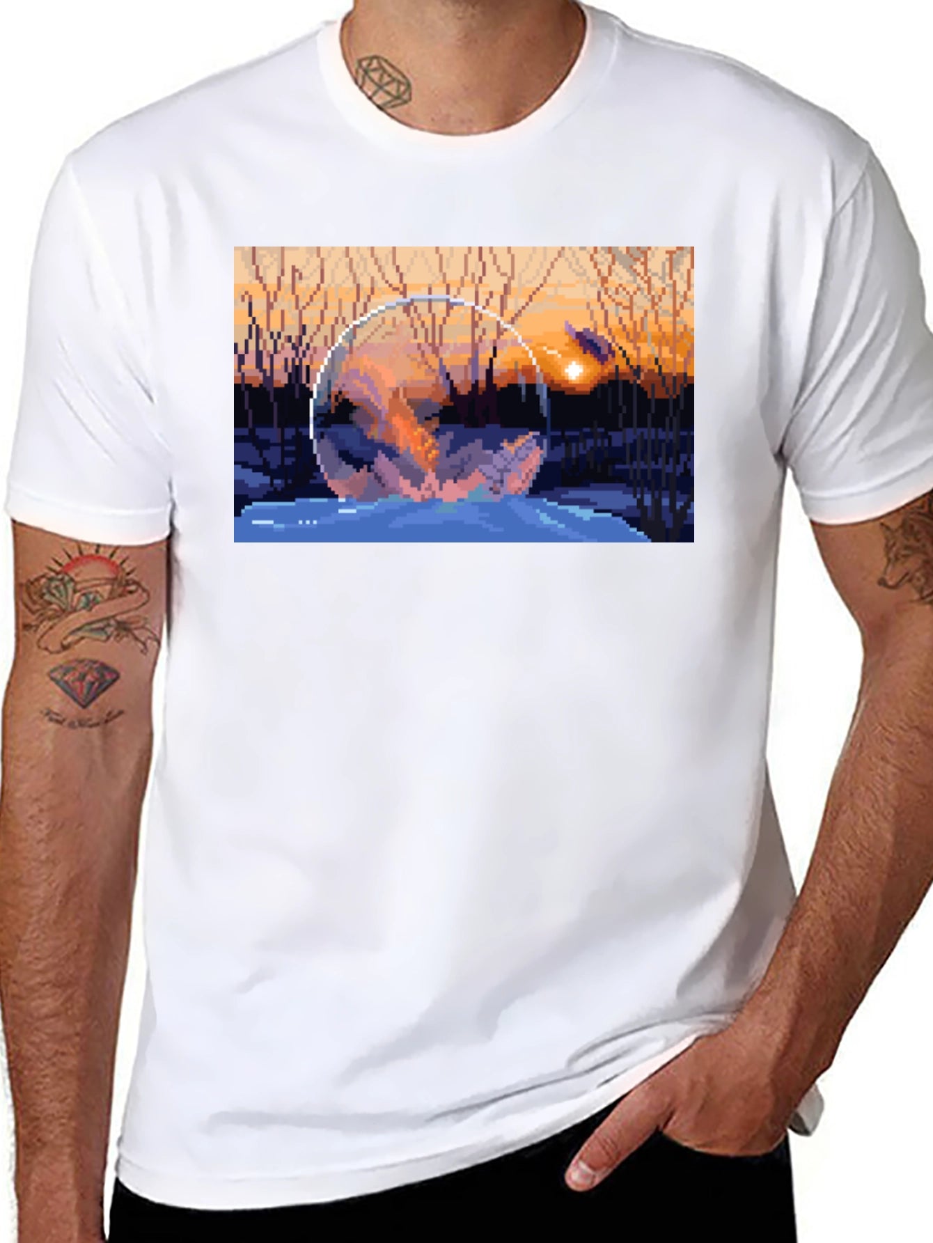 Pixel Art Snow Globe T-Shirt