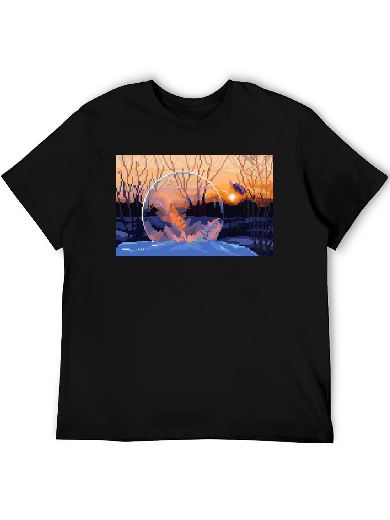 Pixel Art Snow Globe T-Shirt