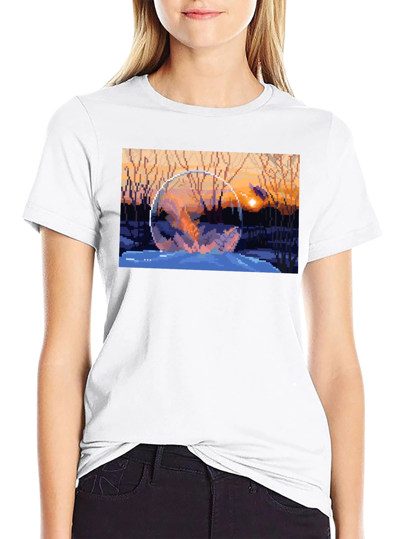 Pixel Art Snow Globe T-Shirt