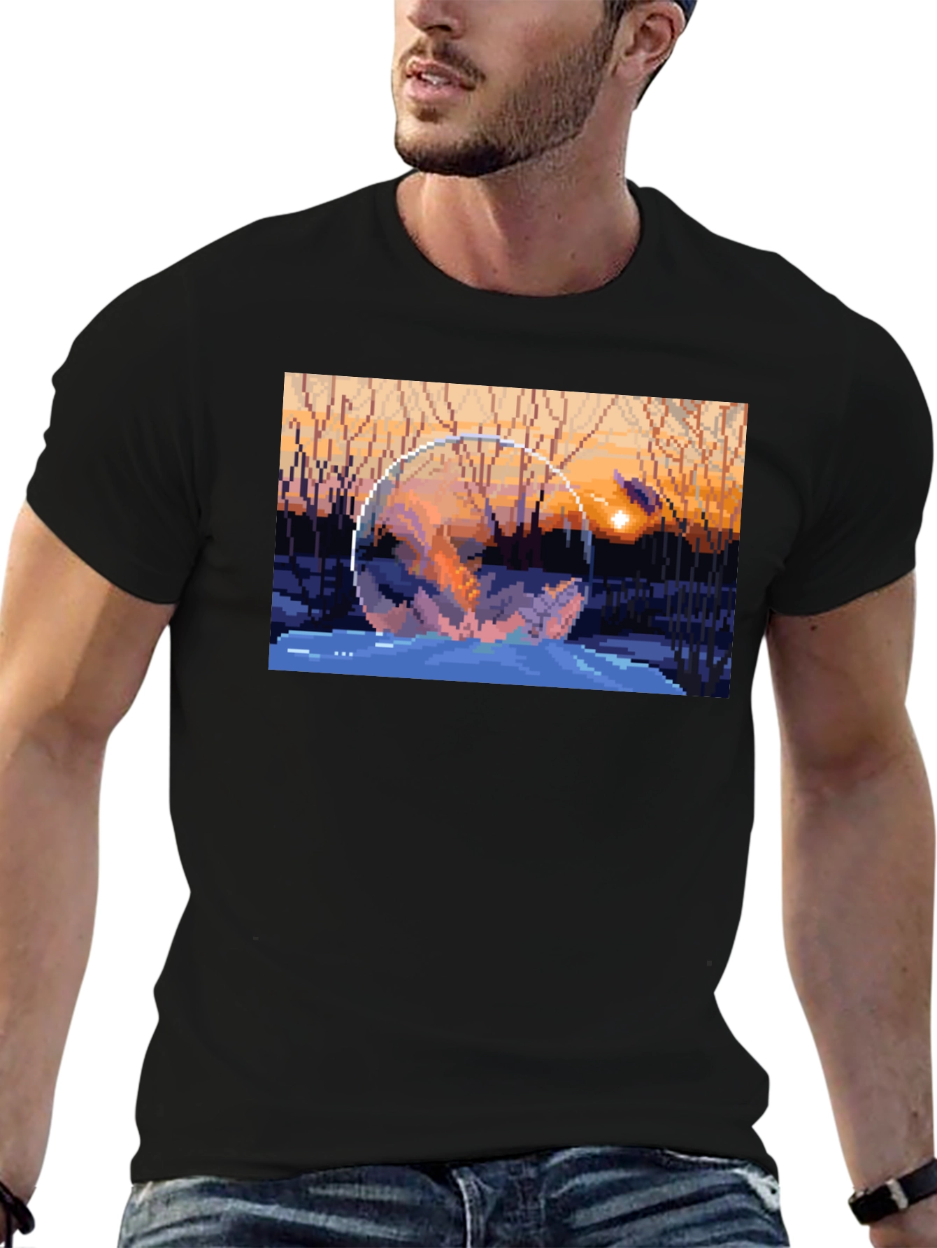 Pixel Art Snow Globe T-Shirt