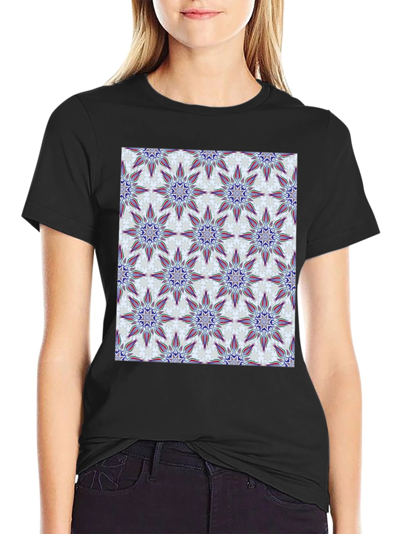 Patterned T-Shirt: Floral Design Casual Comfort