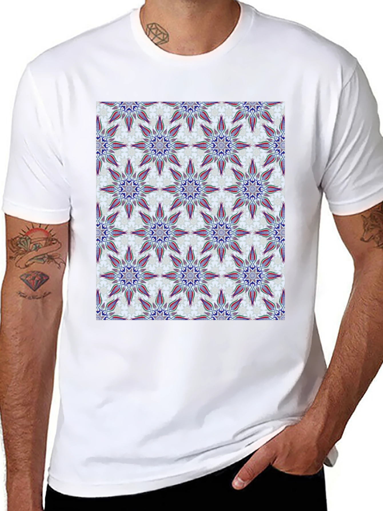 Patterned T-Shirt: Floral Design Casual Comfort