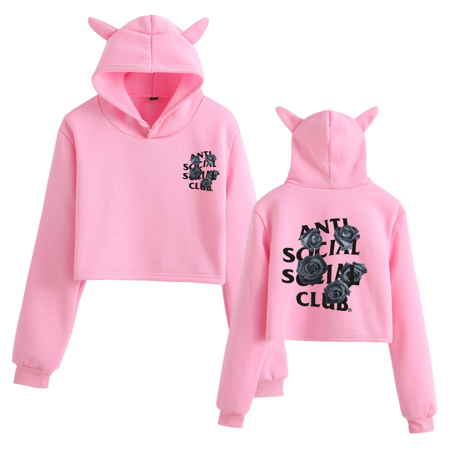 Anti Social Social Club Floral Print Student Creative Crop Top