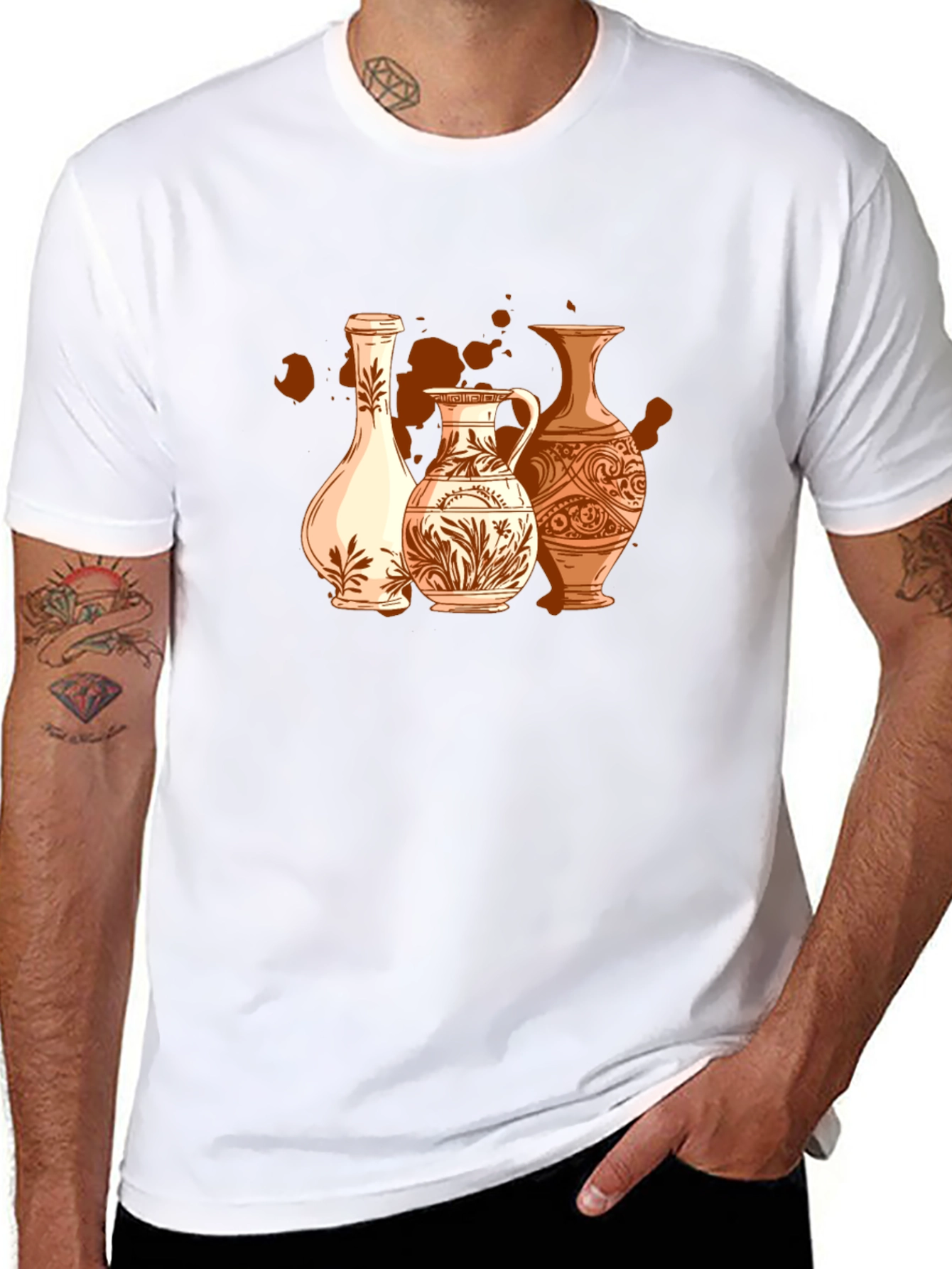 Vase Art Graphic T-Shirt - Stylish Pottery Design