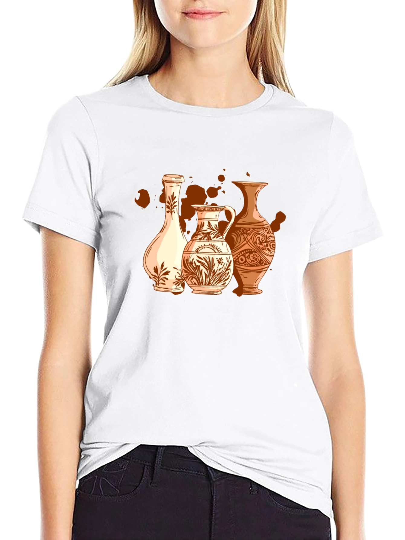 Vase Art Graphic T-Shirt - Stylish Pottery Design