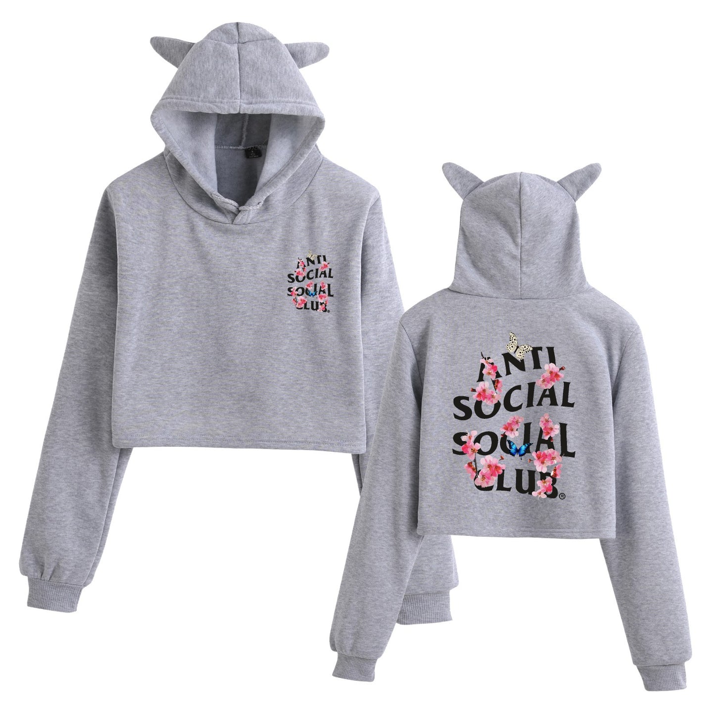 Anti Social Social Club Floral Print Student Creative Crop Top