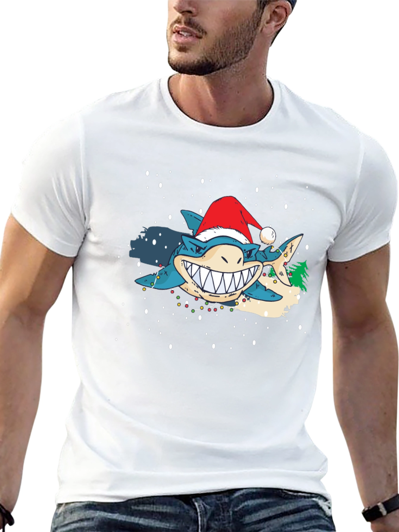 Festive Shark Christmas T-Shirt