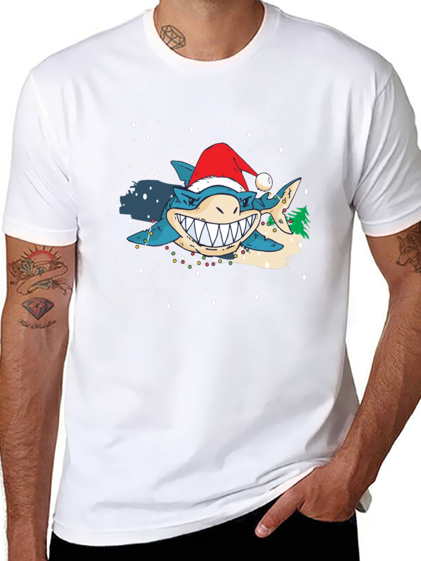 Festive Shark Christmas T-Shirt