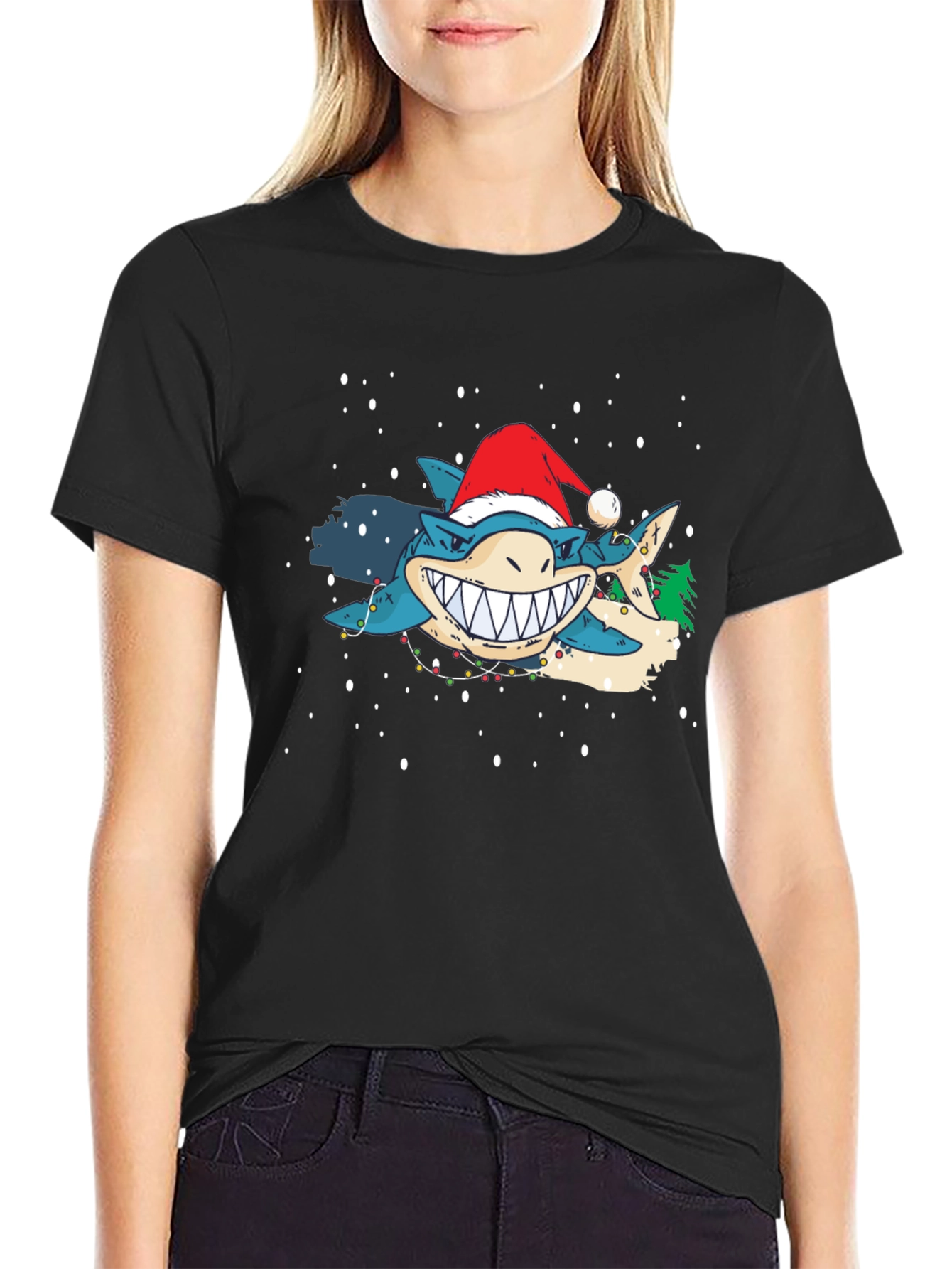 Festive Shark Christmas T-Shirt