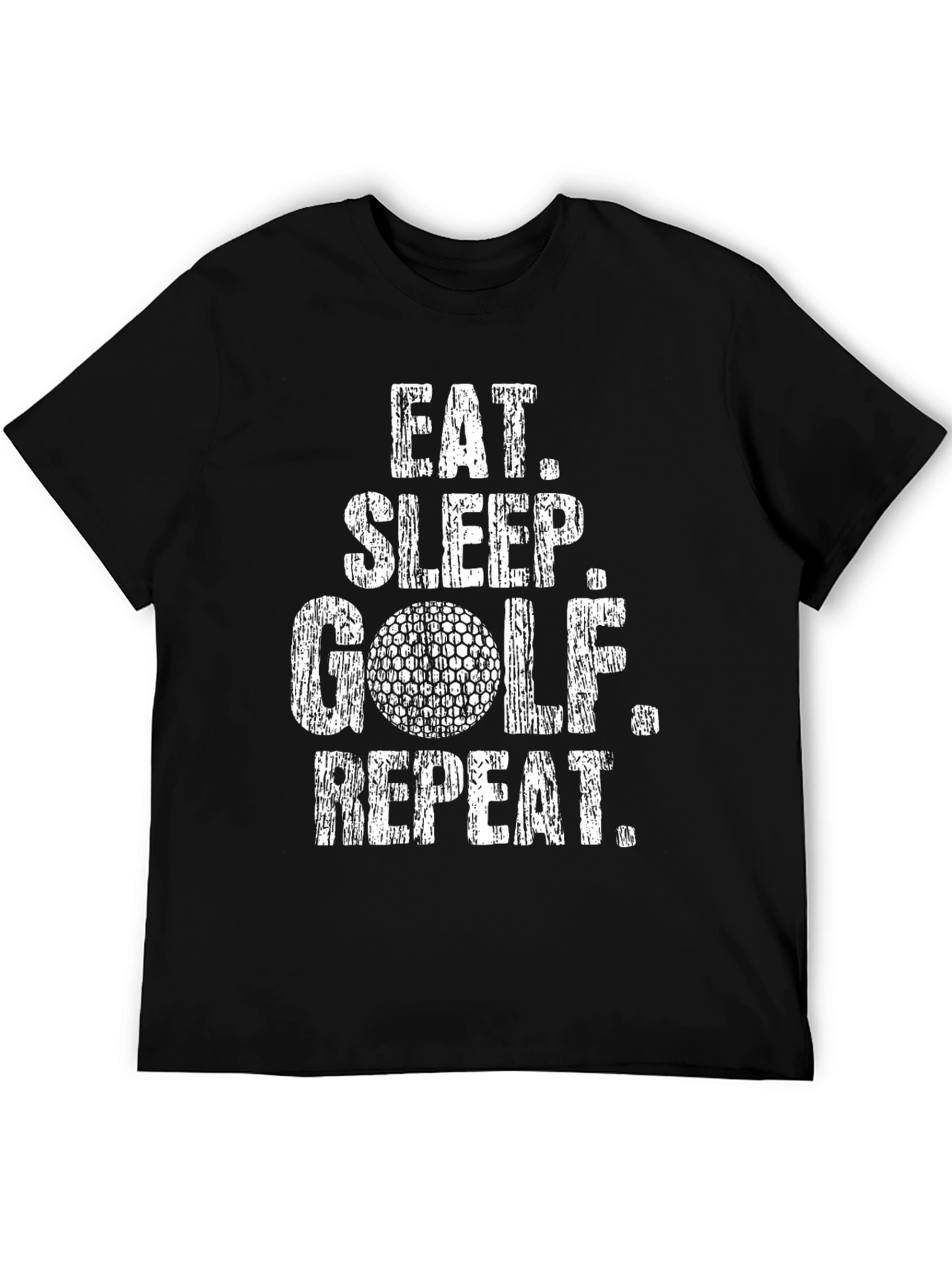Eat Sleep Golf Repeat Black Graphic Tee
