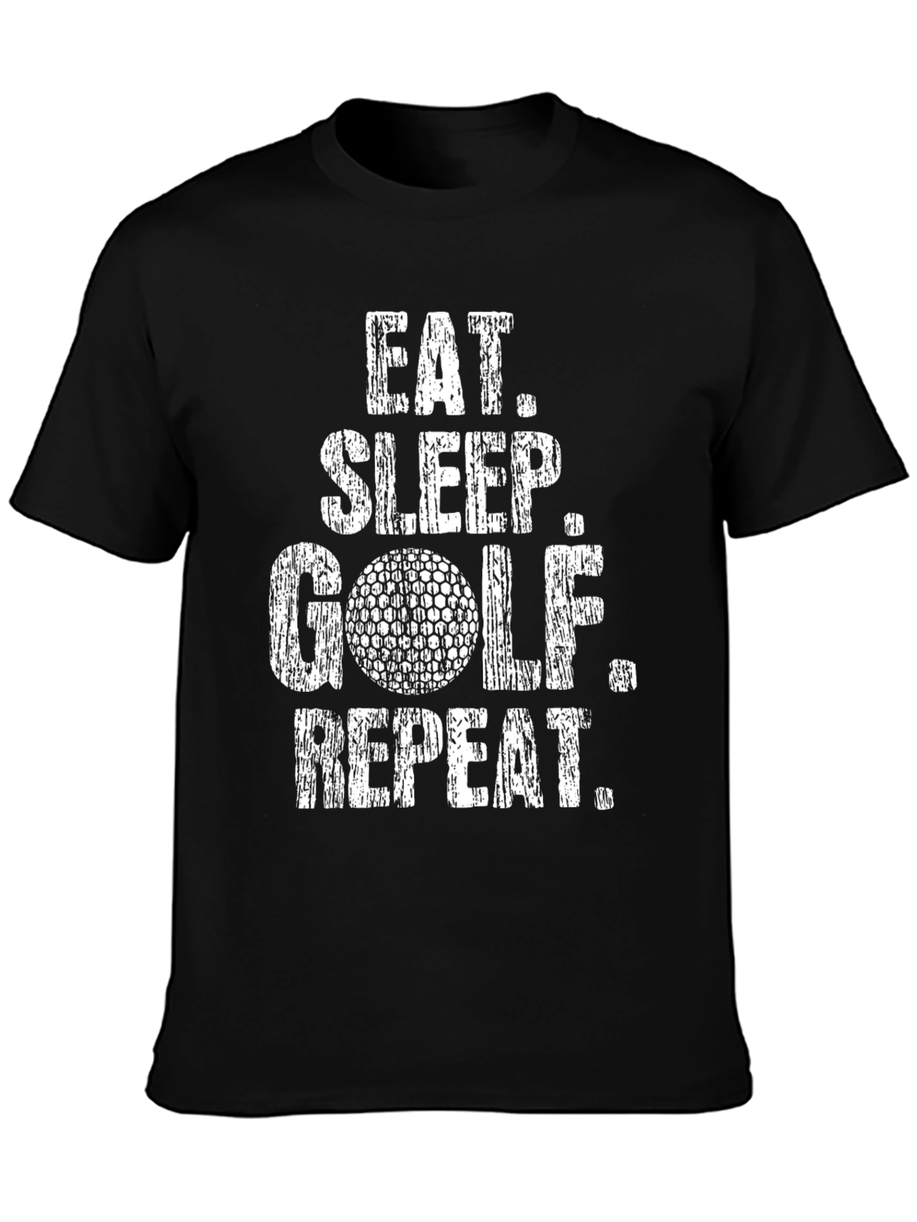 Eat Sleep Golf Repeat Black Graphic Tee