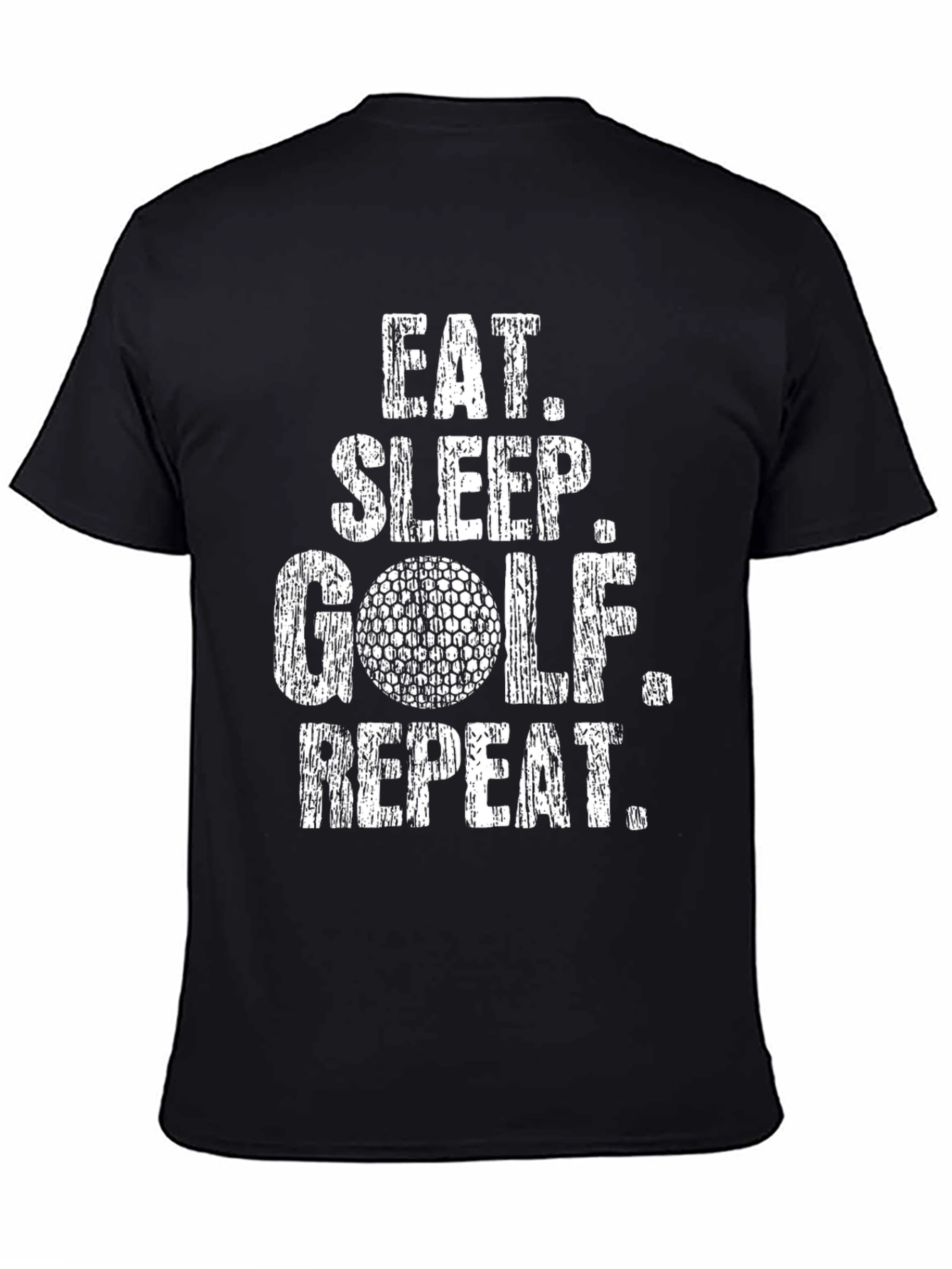 Eat Sleep Golf Repeat Black Graphic Tee