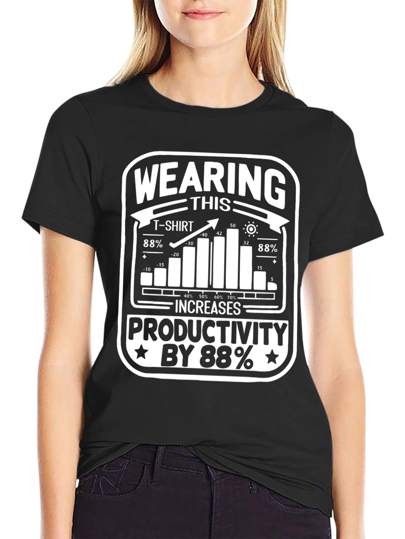 Wearing This T-Shirt Increases Productivity Funny Graphic Tee