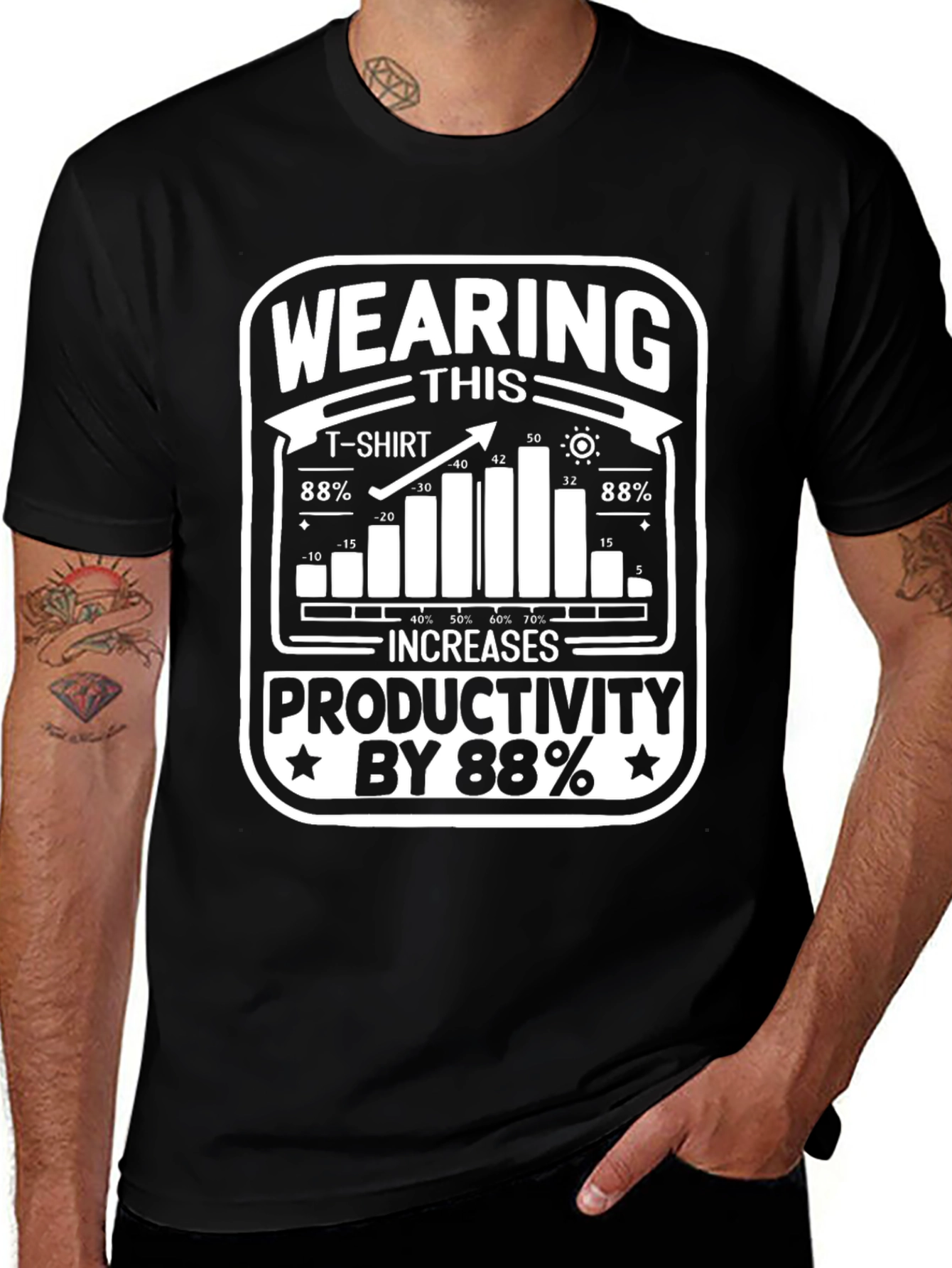 Wearing This T-Shirt Increases Productivity Funny Graphic Tee