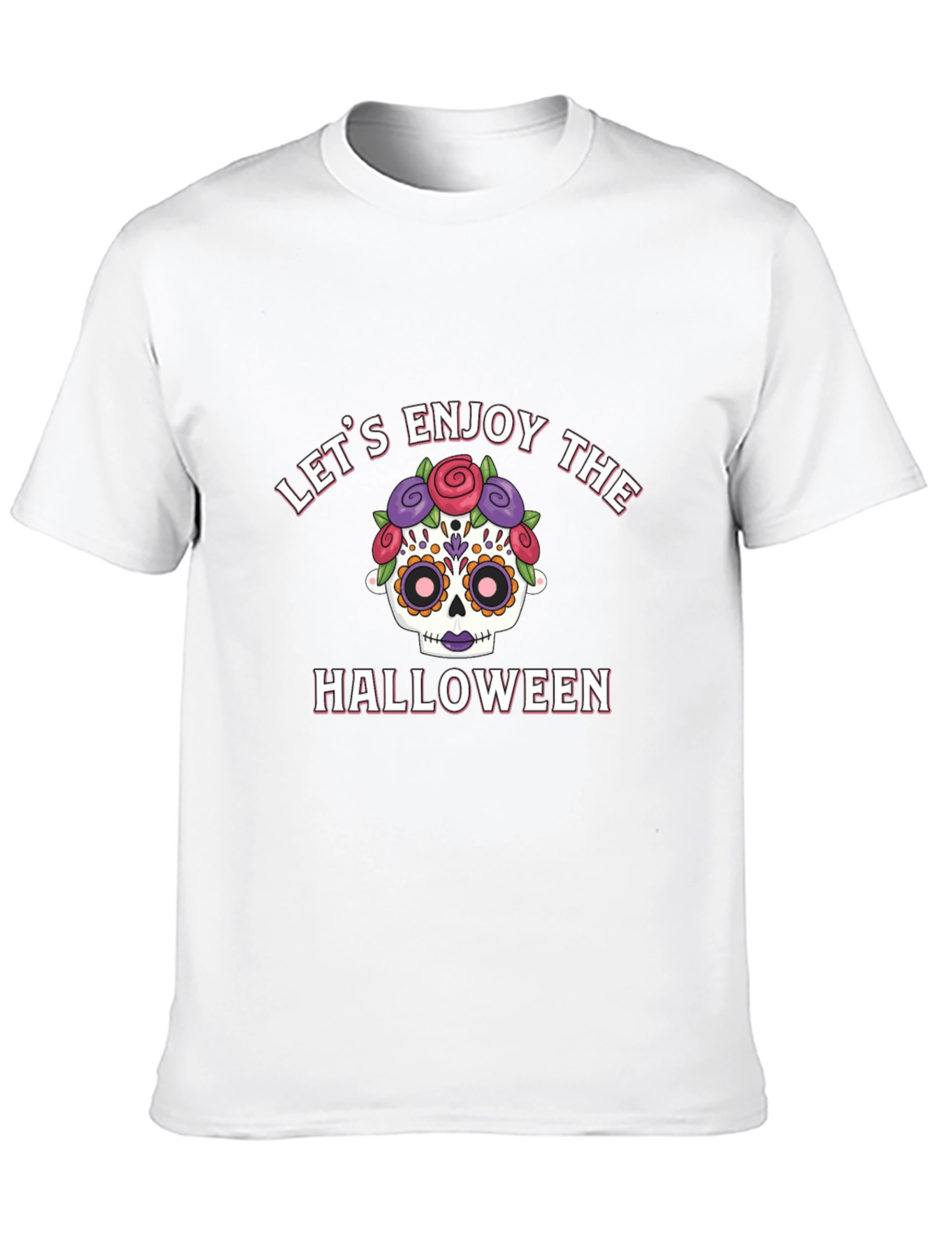 Lets Enjoy Halloween Graphic Tee - Sugar Skull