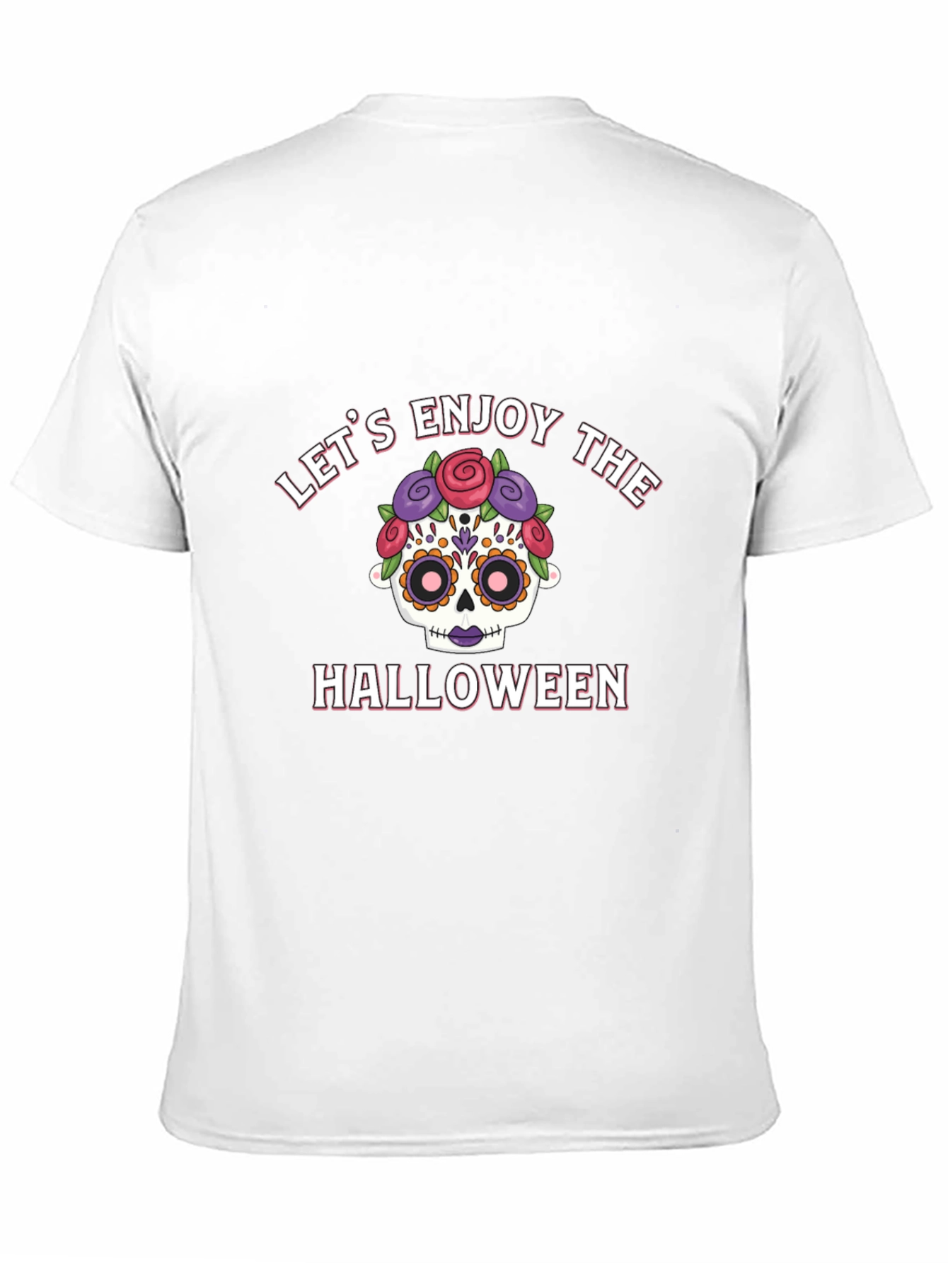 Lets Enjoy Halloween Graphic Tee - Sugar Skull