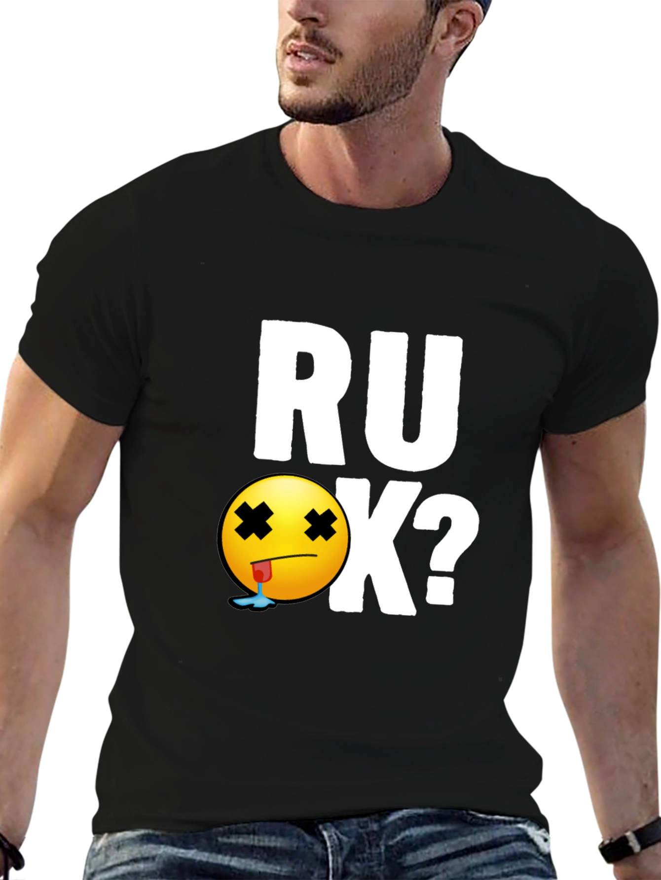 RU OK? Graphic T-Shirt - Black Cotton Tee