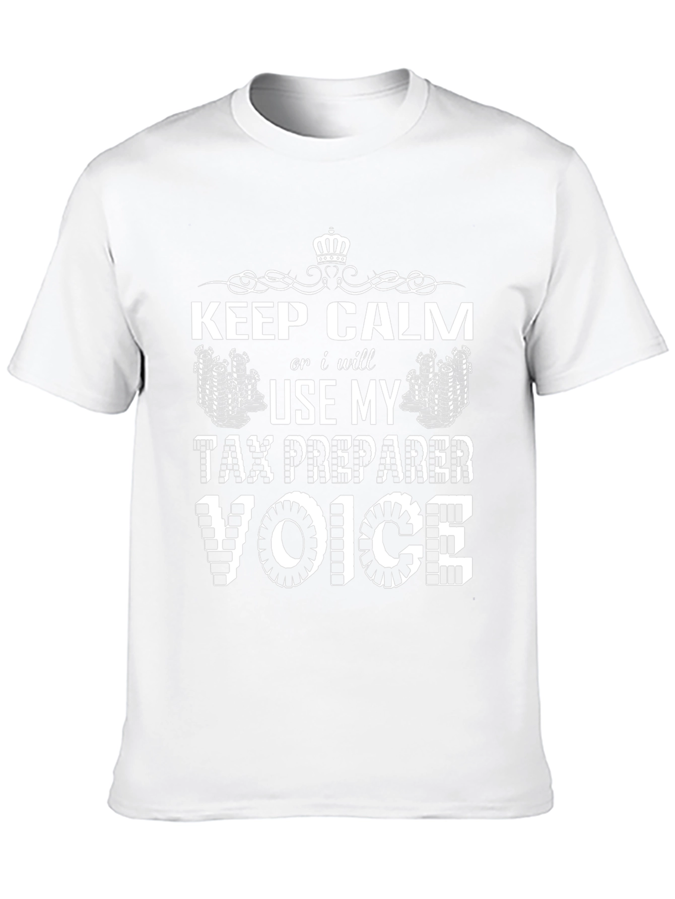 Keep Calm Tax Preparer Voice Black Graphic Tee