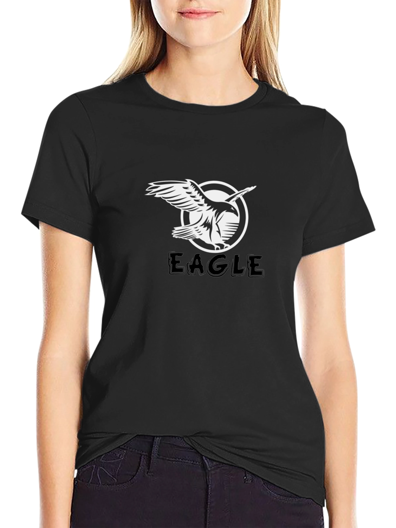 Mens Black Eagle Graphic Tee - Cool Casual Style