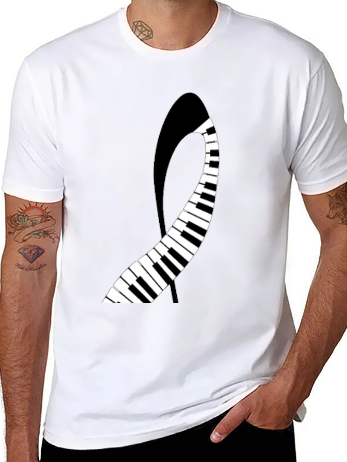 Musical Keys Graphic Tee - Stylish & Unique