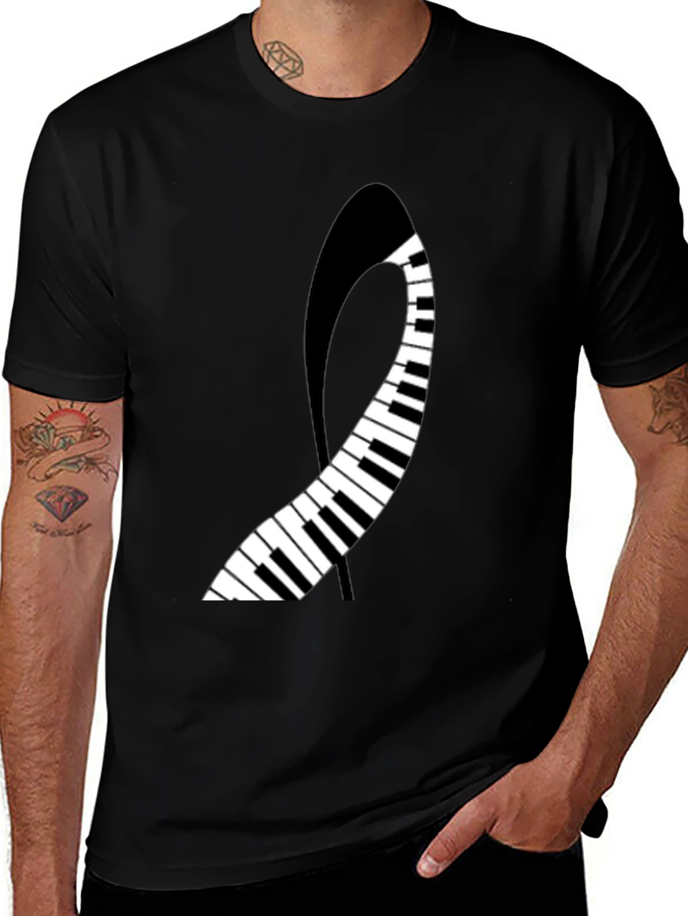 Musical Keys Graphic Tee - Stylish & Unique