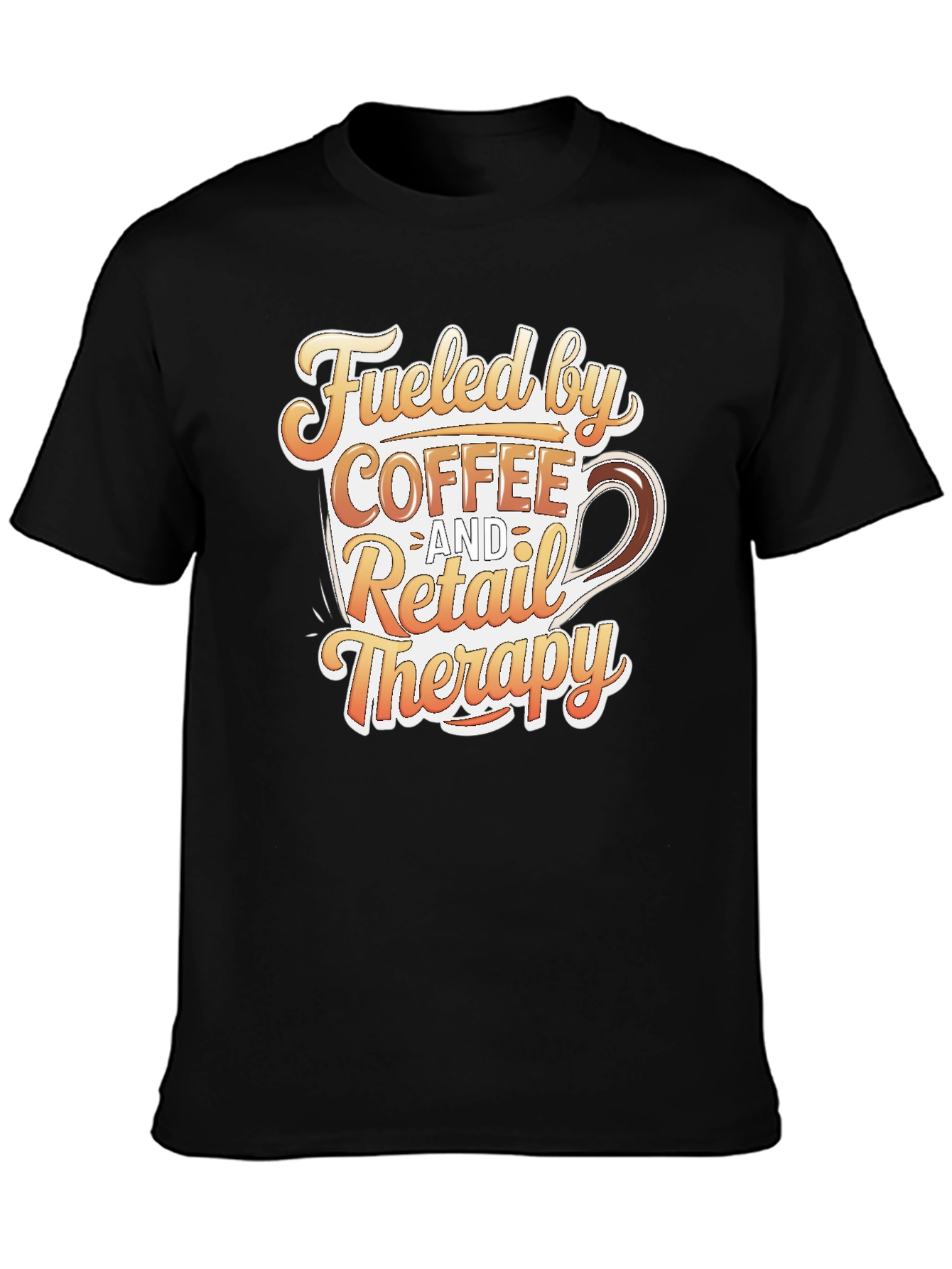 Coffee and Retail Therapy T-Shirt - Black