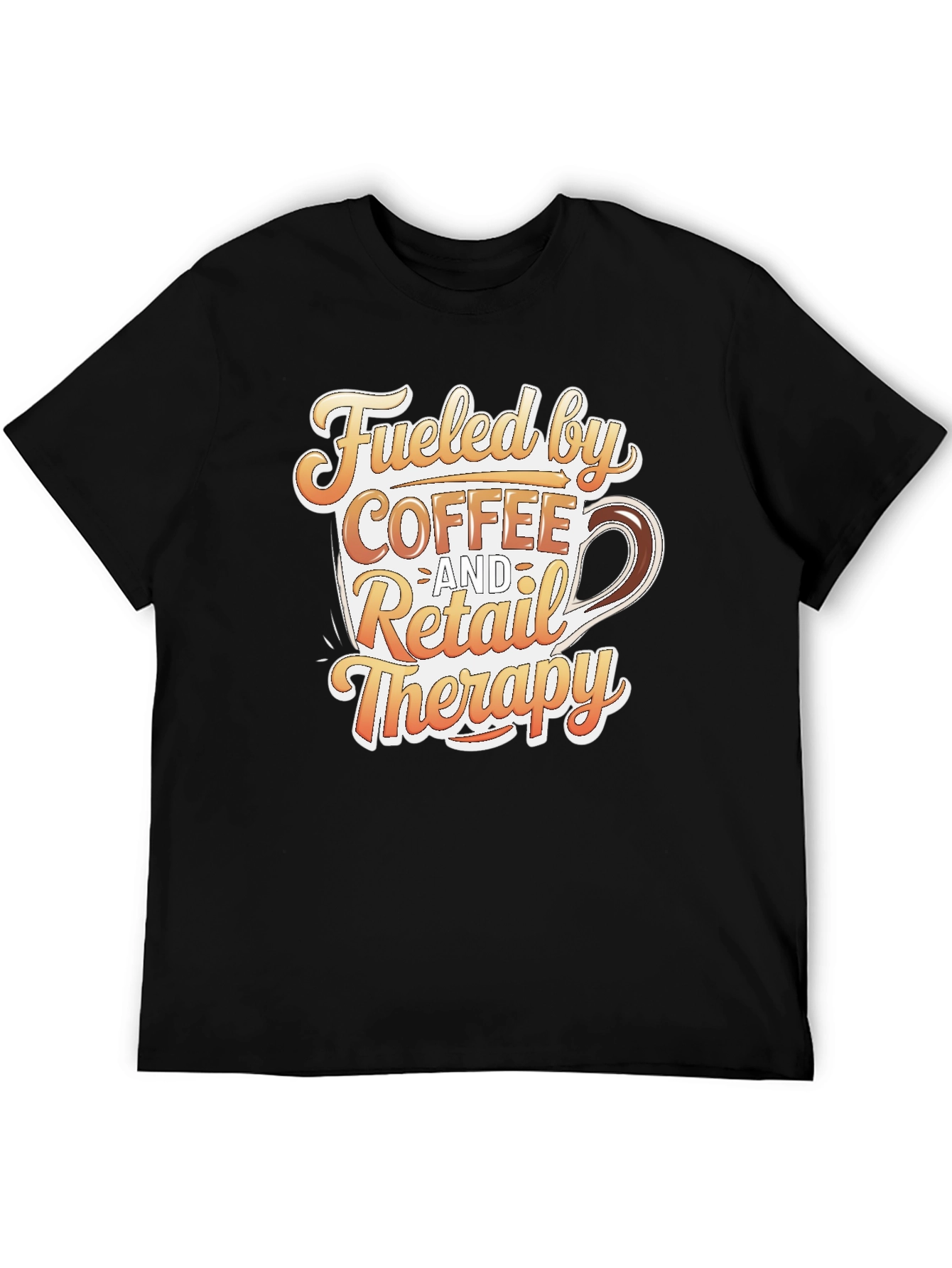 Coffee and Retail Therapy T-Shirt - Black
