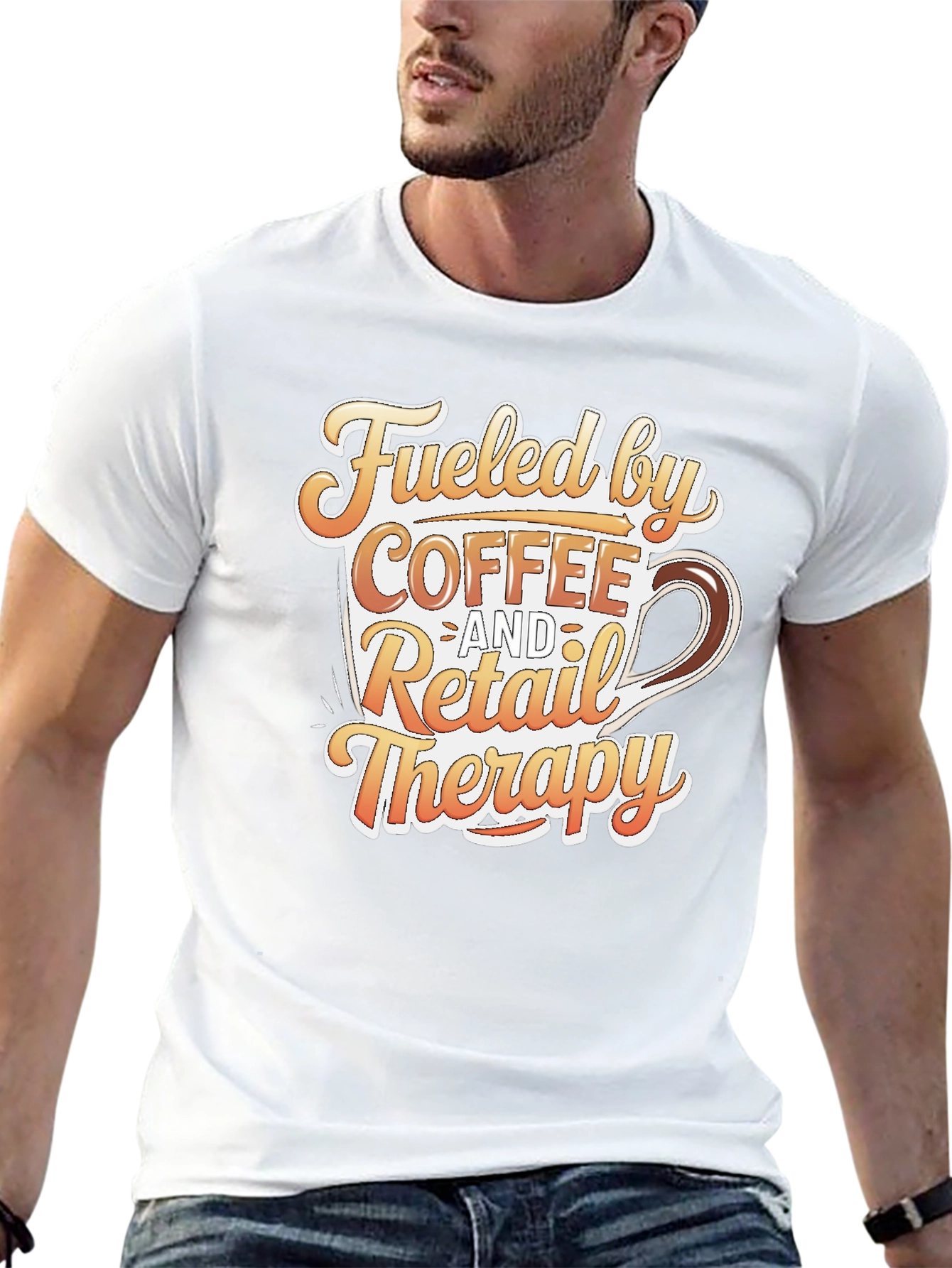Coffee and Retail Therapy T-Shirt - Black