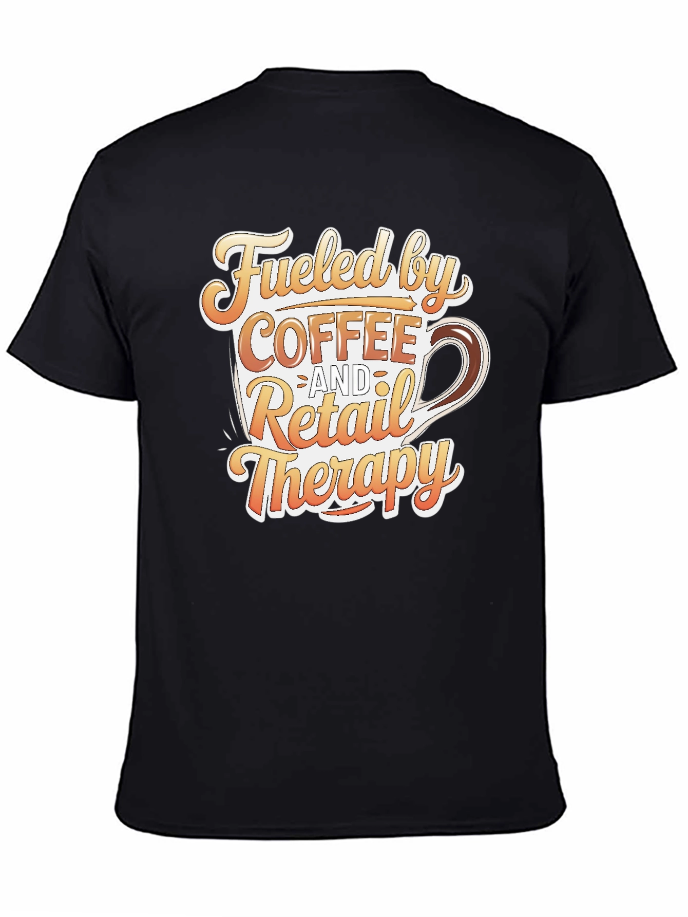 Coffee and Retail Therapy T-Shirt - Black