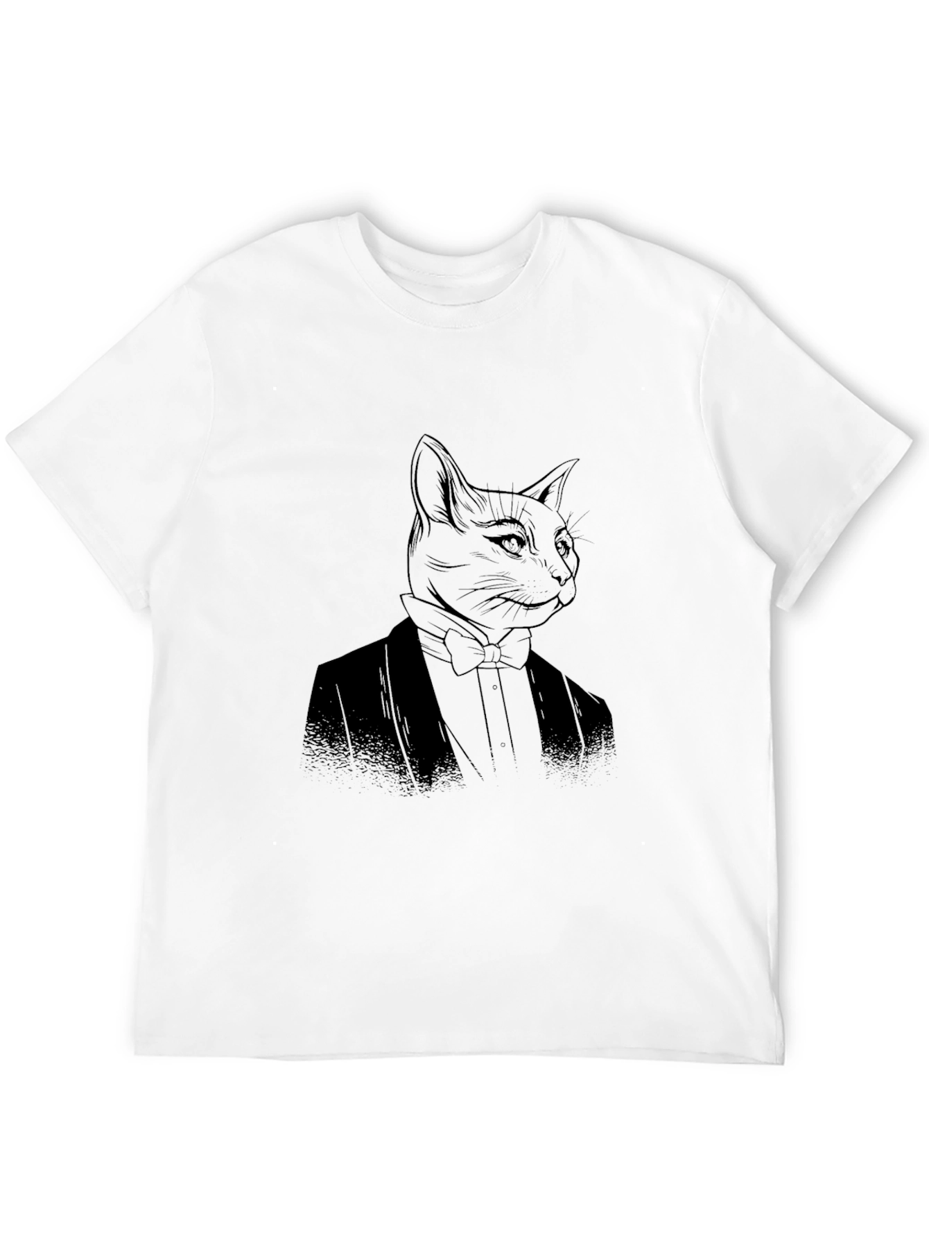 Dapper Cat in Tuxedo T-Shirt - Black
