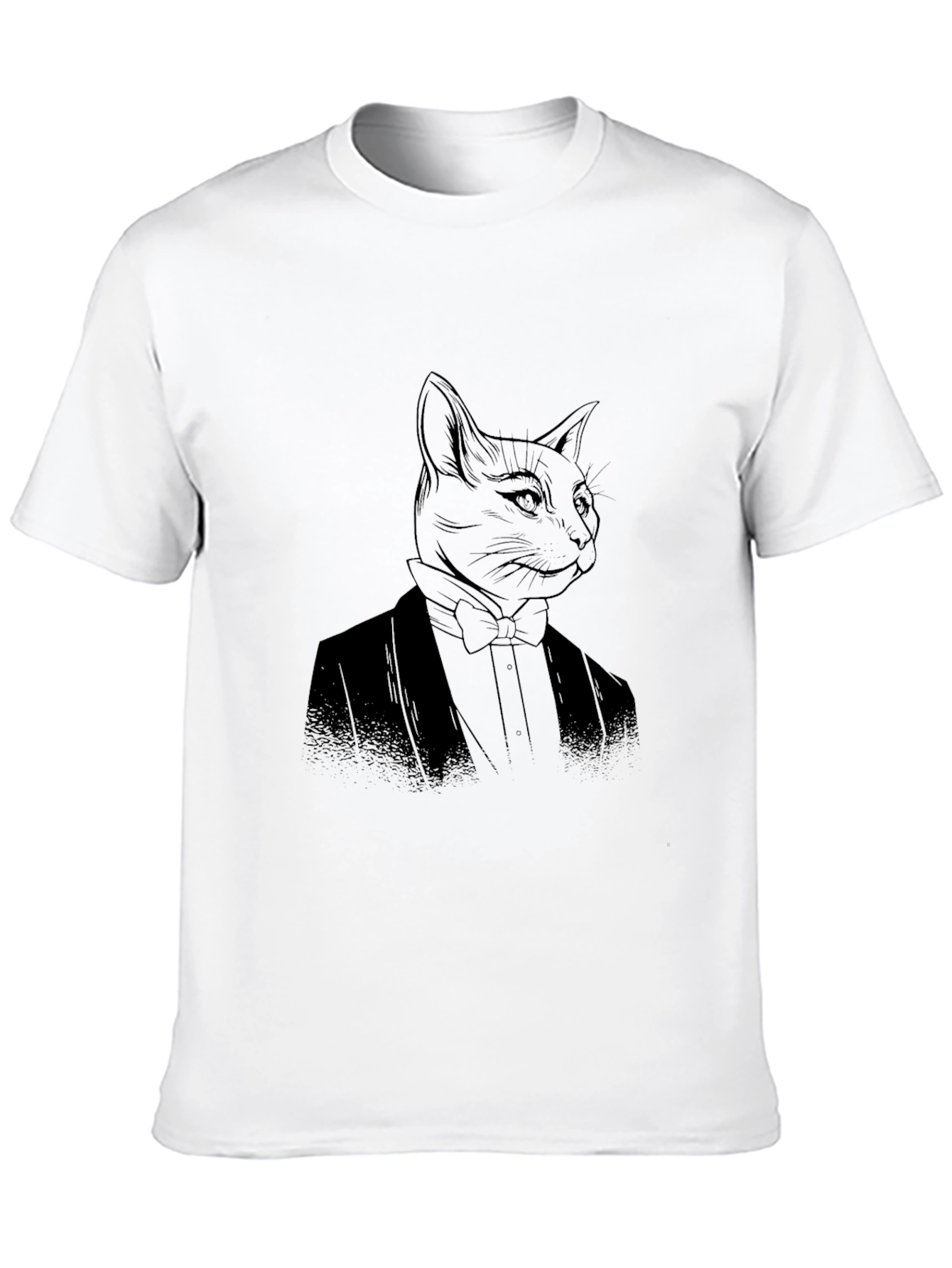 Dapper Cat in Tuxedo T-Shirt - Black