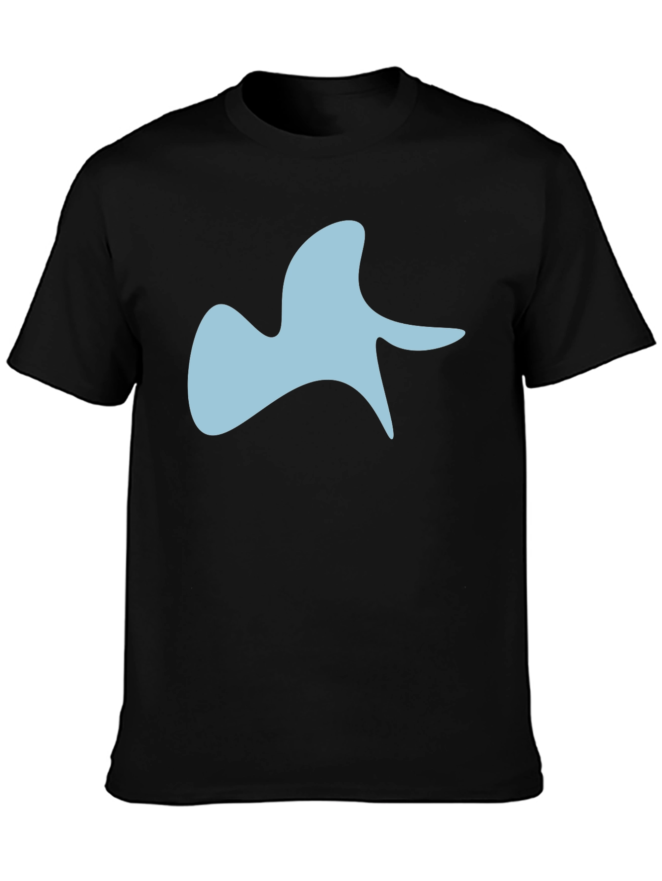Abstract Blue Graphic Black T-Shirt
