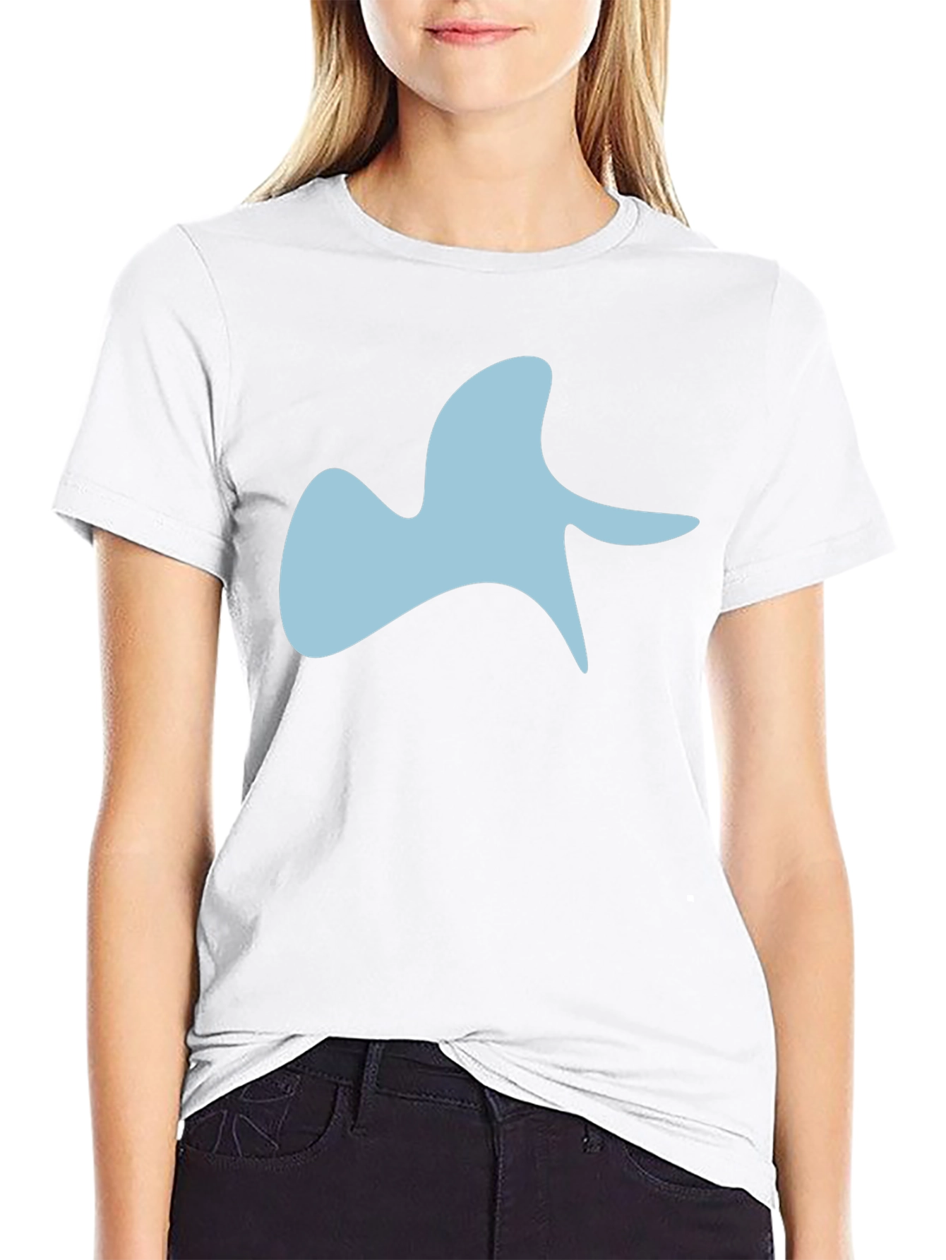Abstract Blue Graphic Black T-Shirt