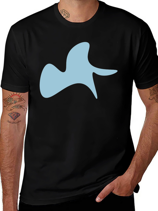 Abstract Blue Graphic Black T-Shirt
