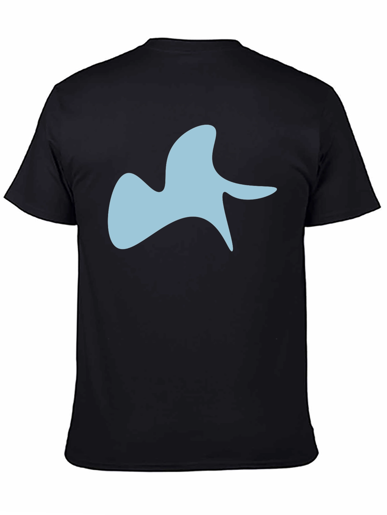 Abstract Blue Graphic Black T-Shirt