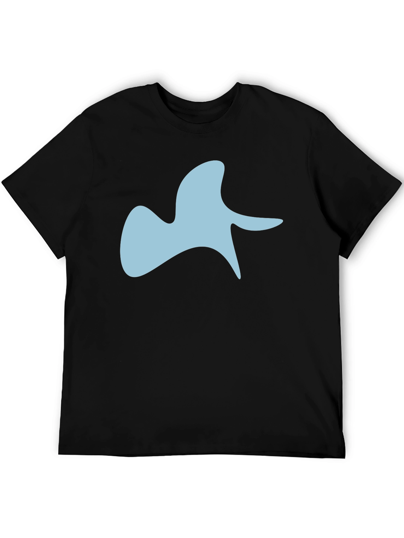 Abstract Blue Graphic Black T-Shirt